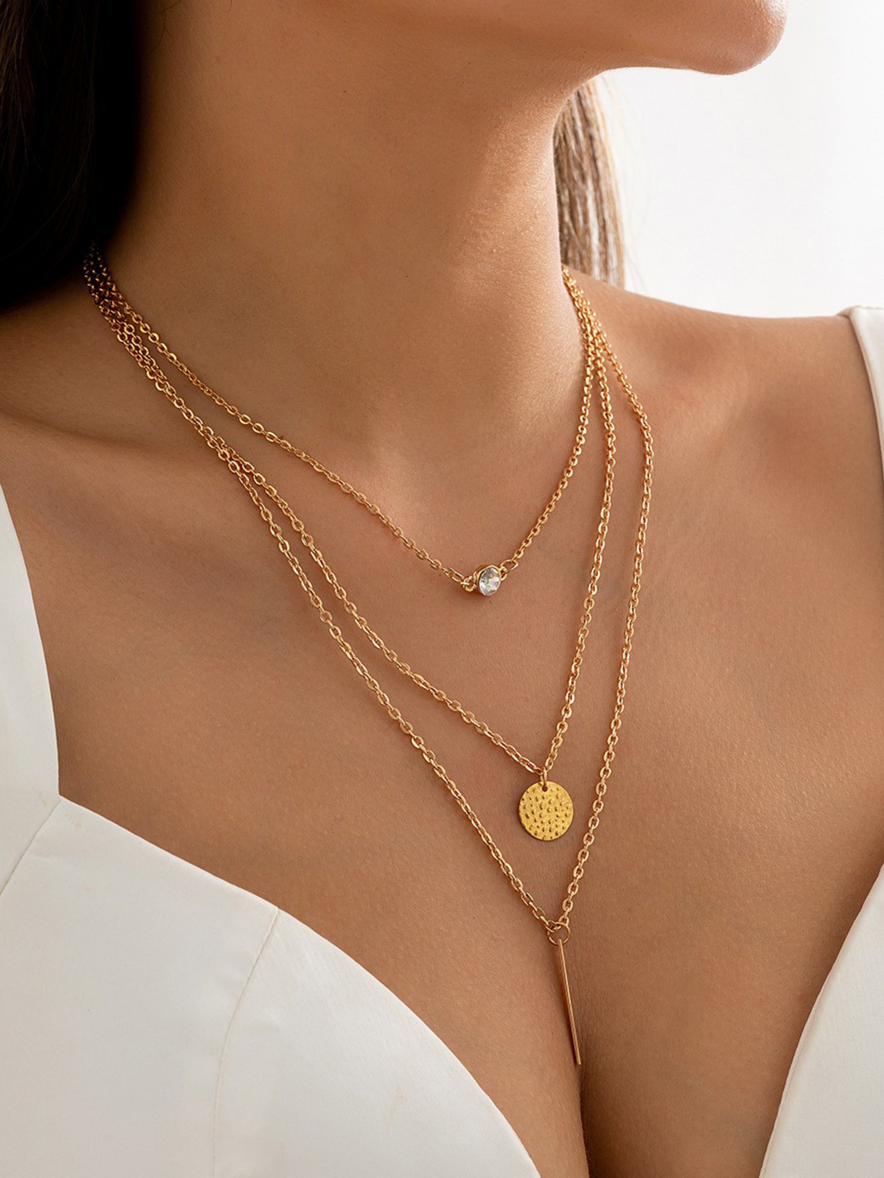 Bar Pendant Layered Necklace