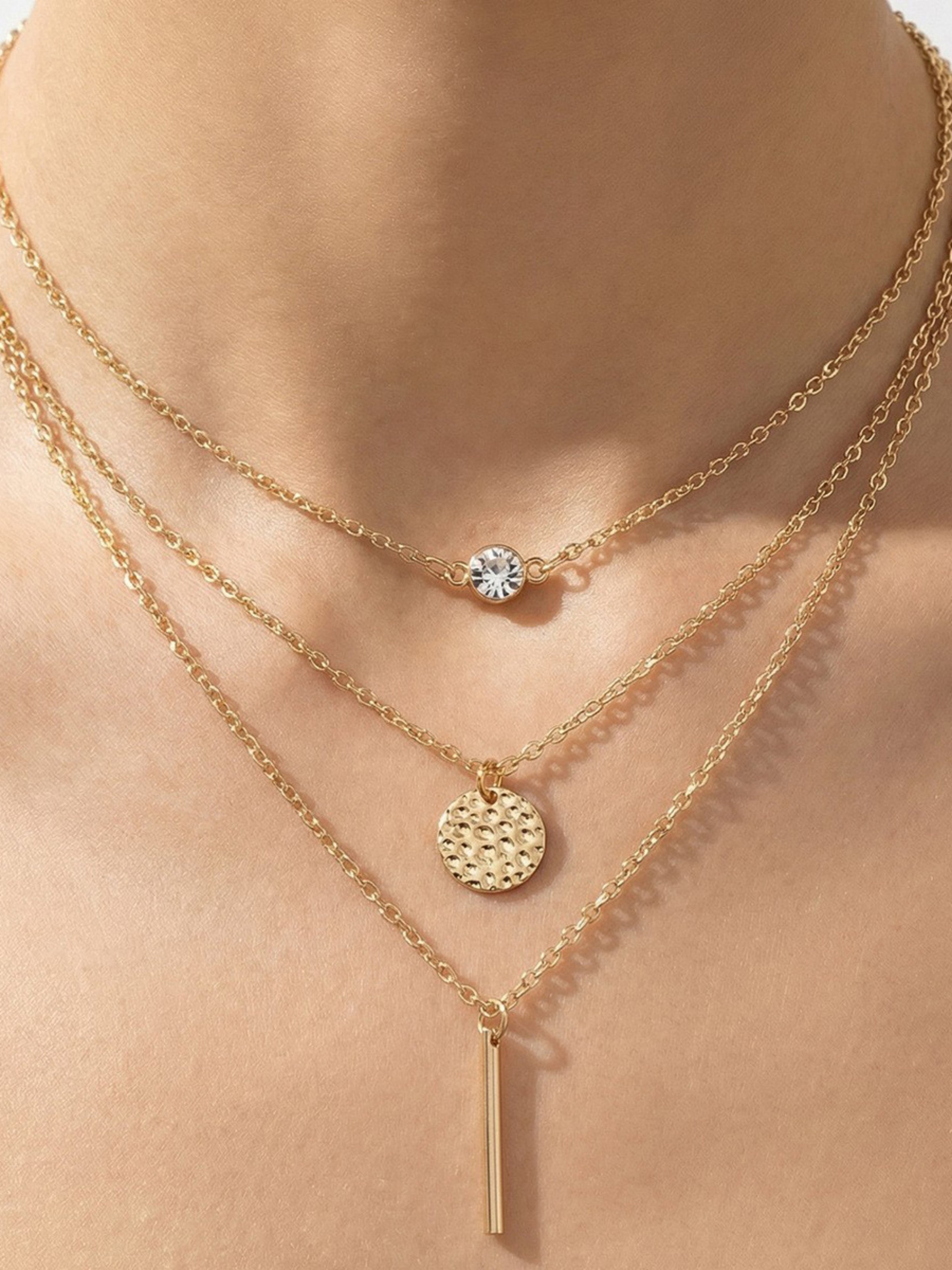 Bar Pendant Layered Necklace