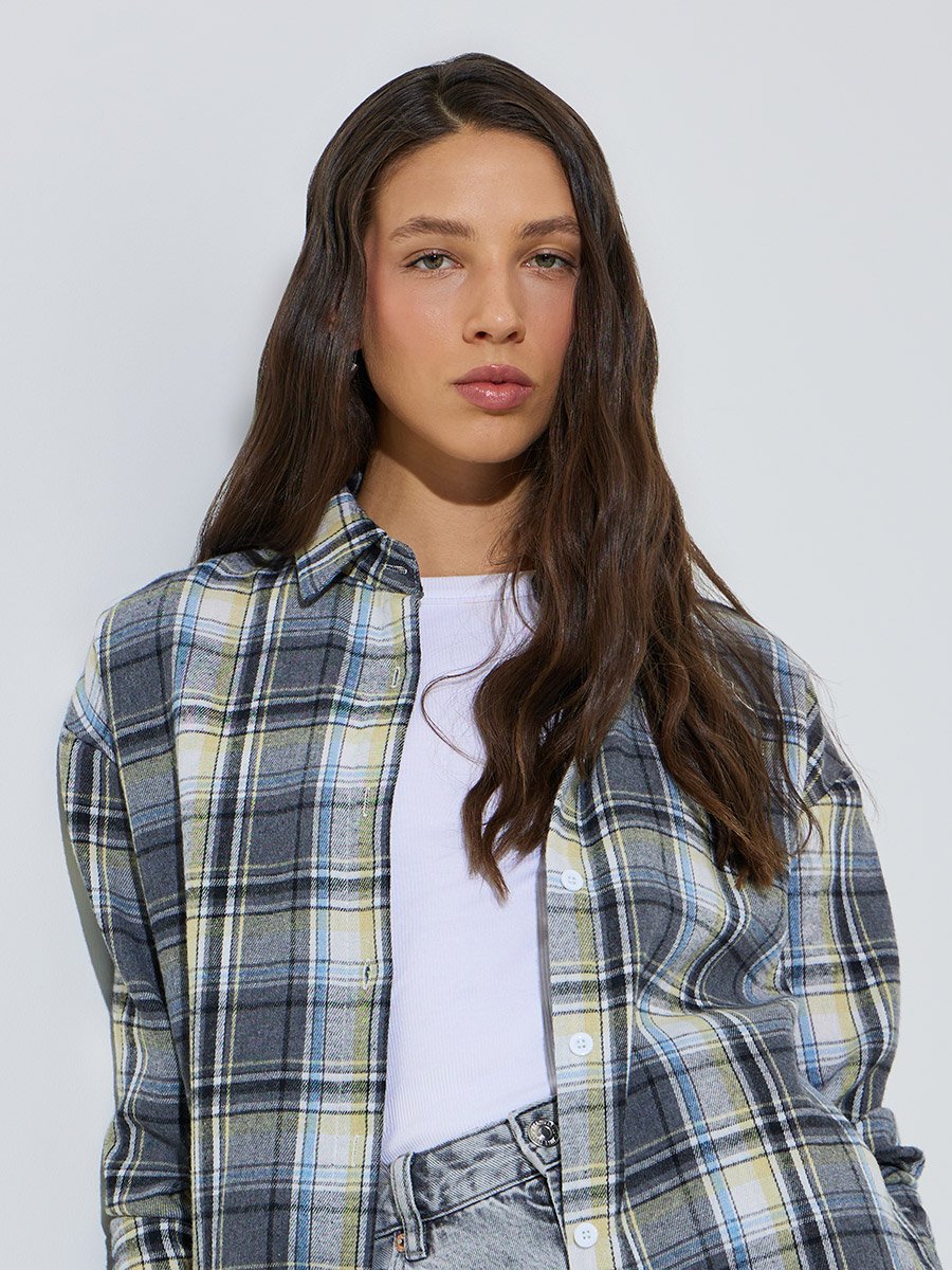 Multi Plaid Long Sleeve Casual Shirt