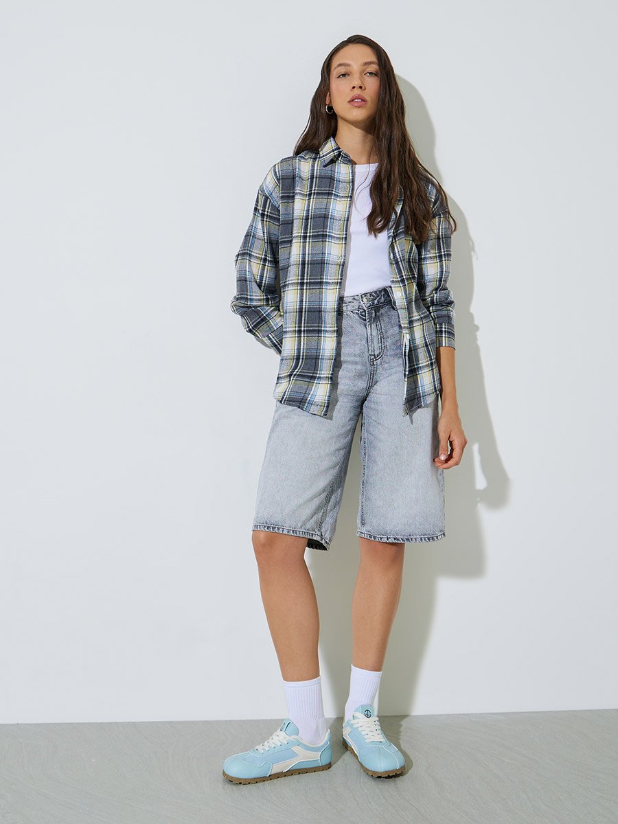 Multi Plaid Long Sleeve Casual Shirt