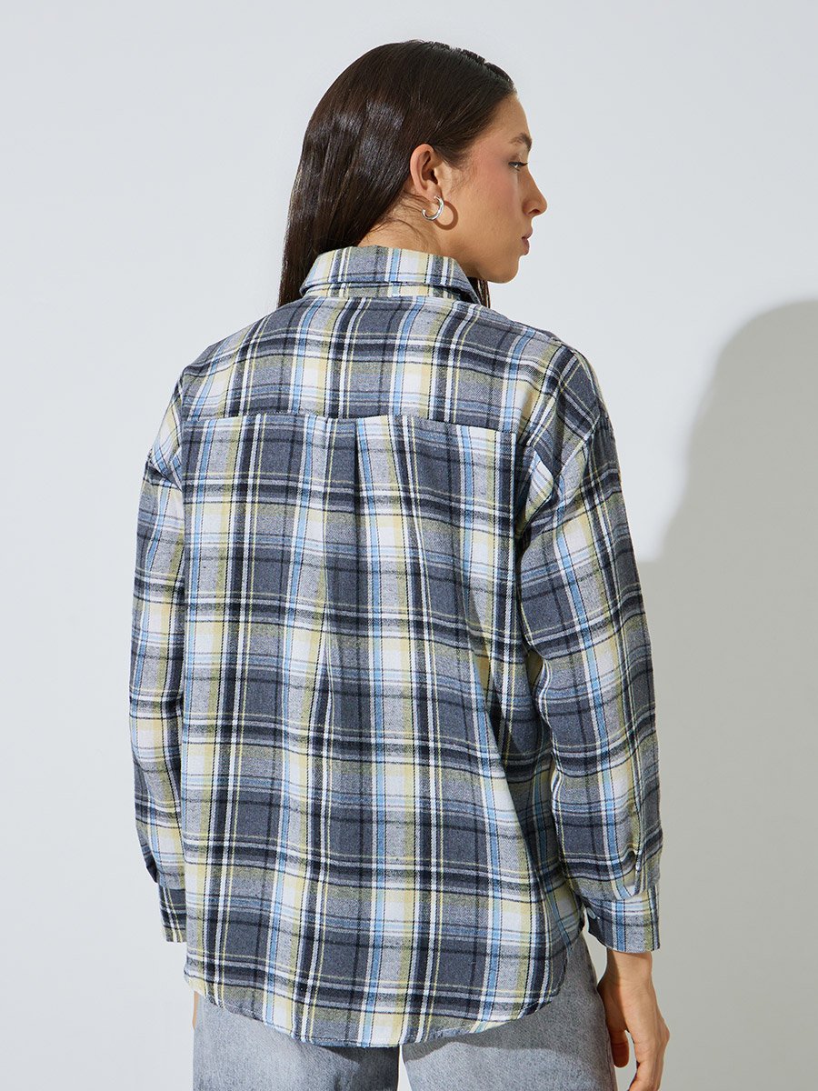 Multi Plaid Long Sleeve Casual Shirt