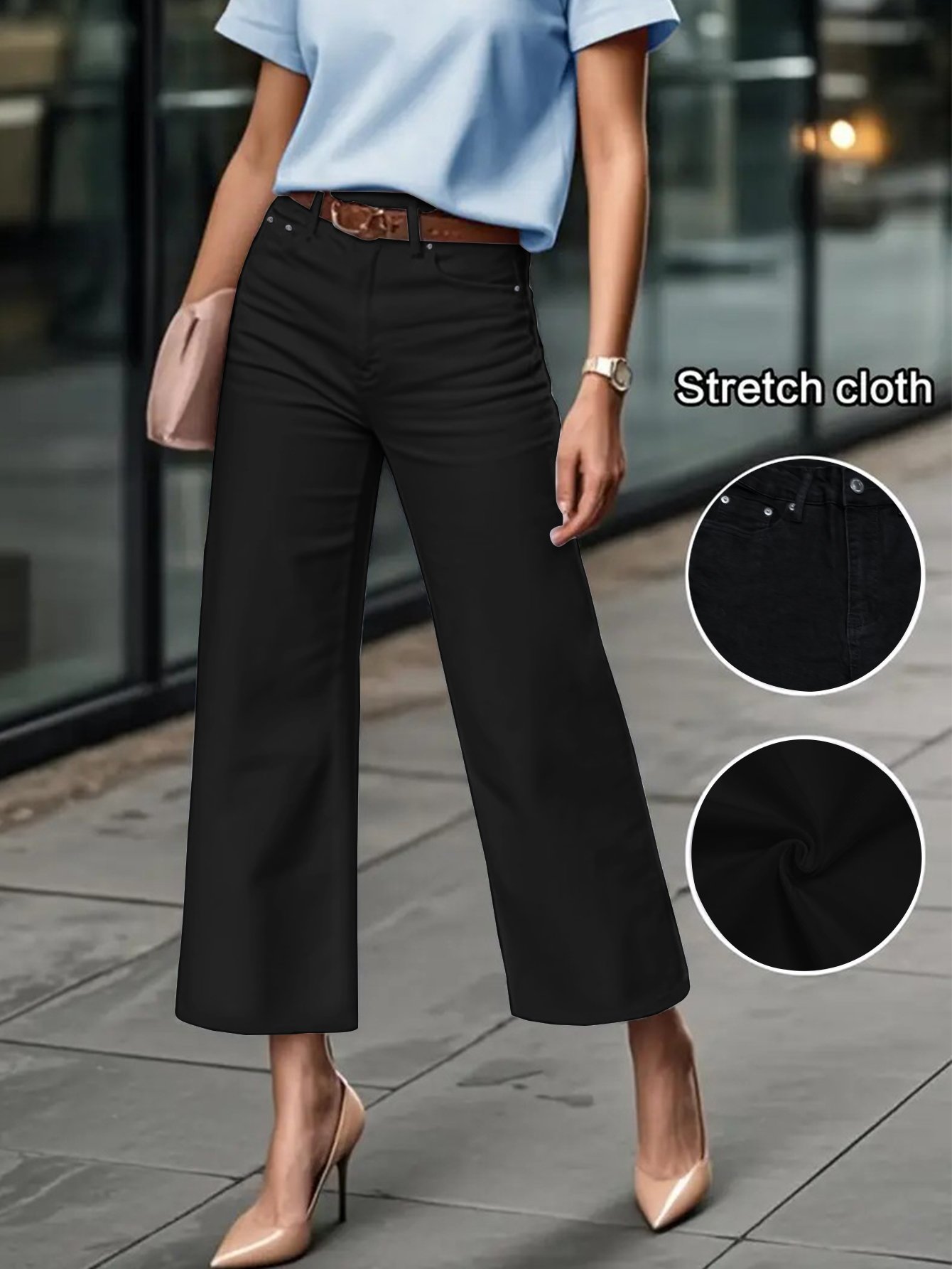 Black High Rise Straight Leg Jeans