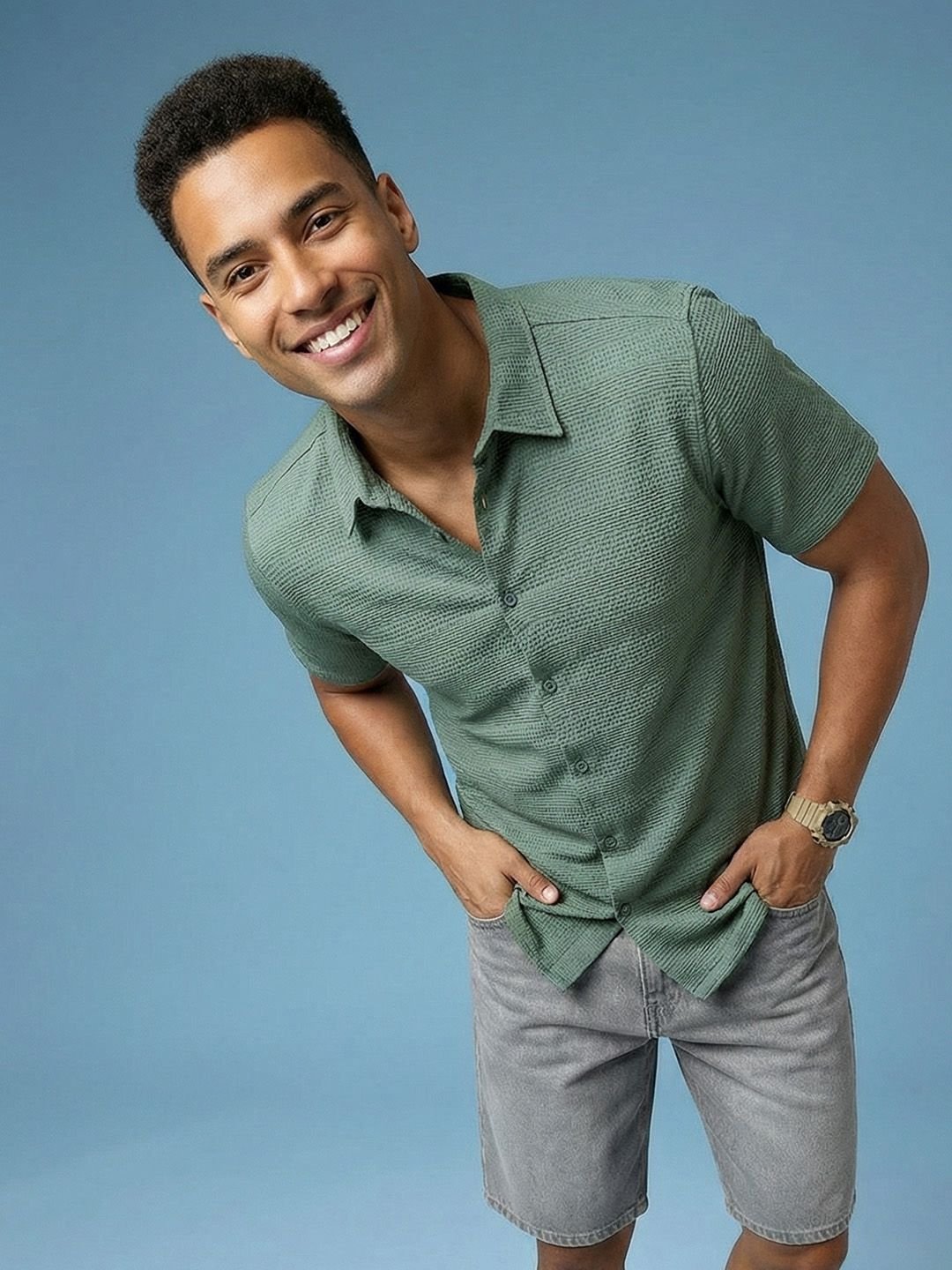 Men Self Design Casual Shirt
