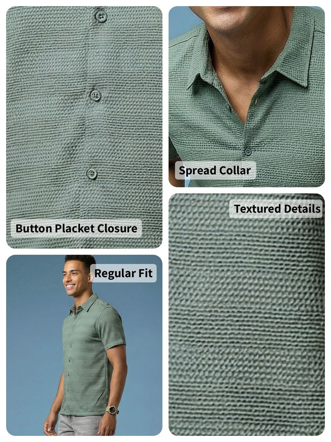 Men Self Design Casual Shirt