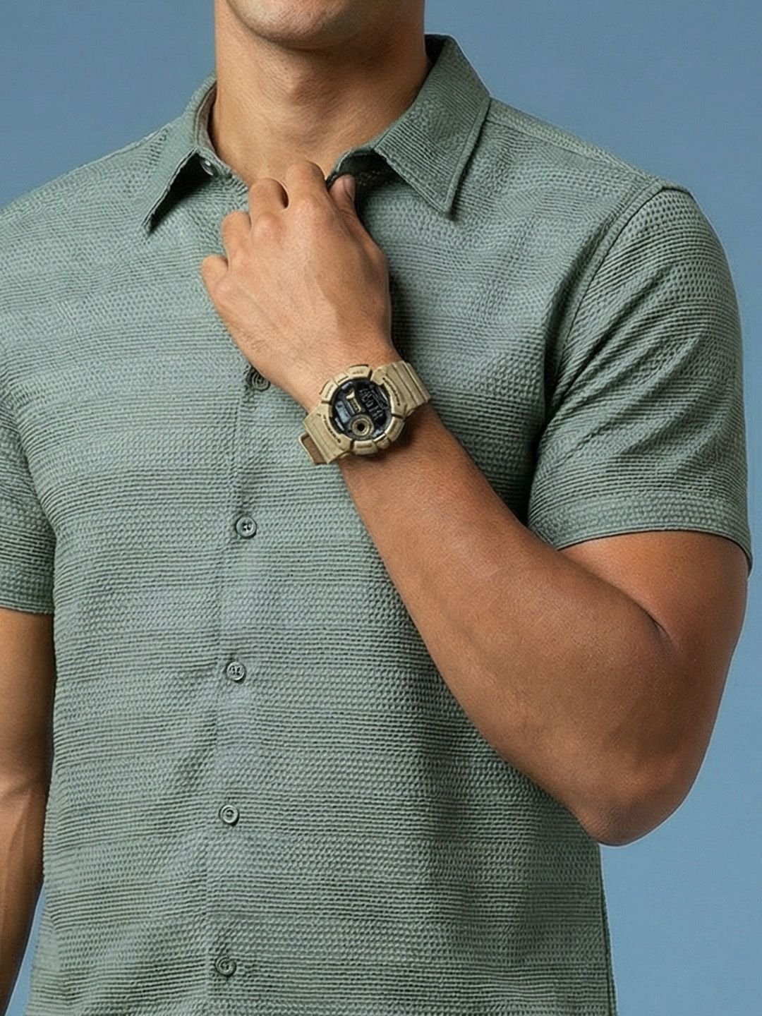 Men Self Design Casual Shirt