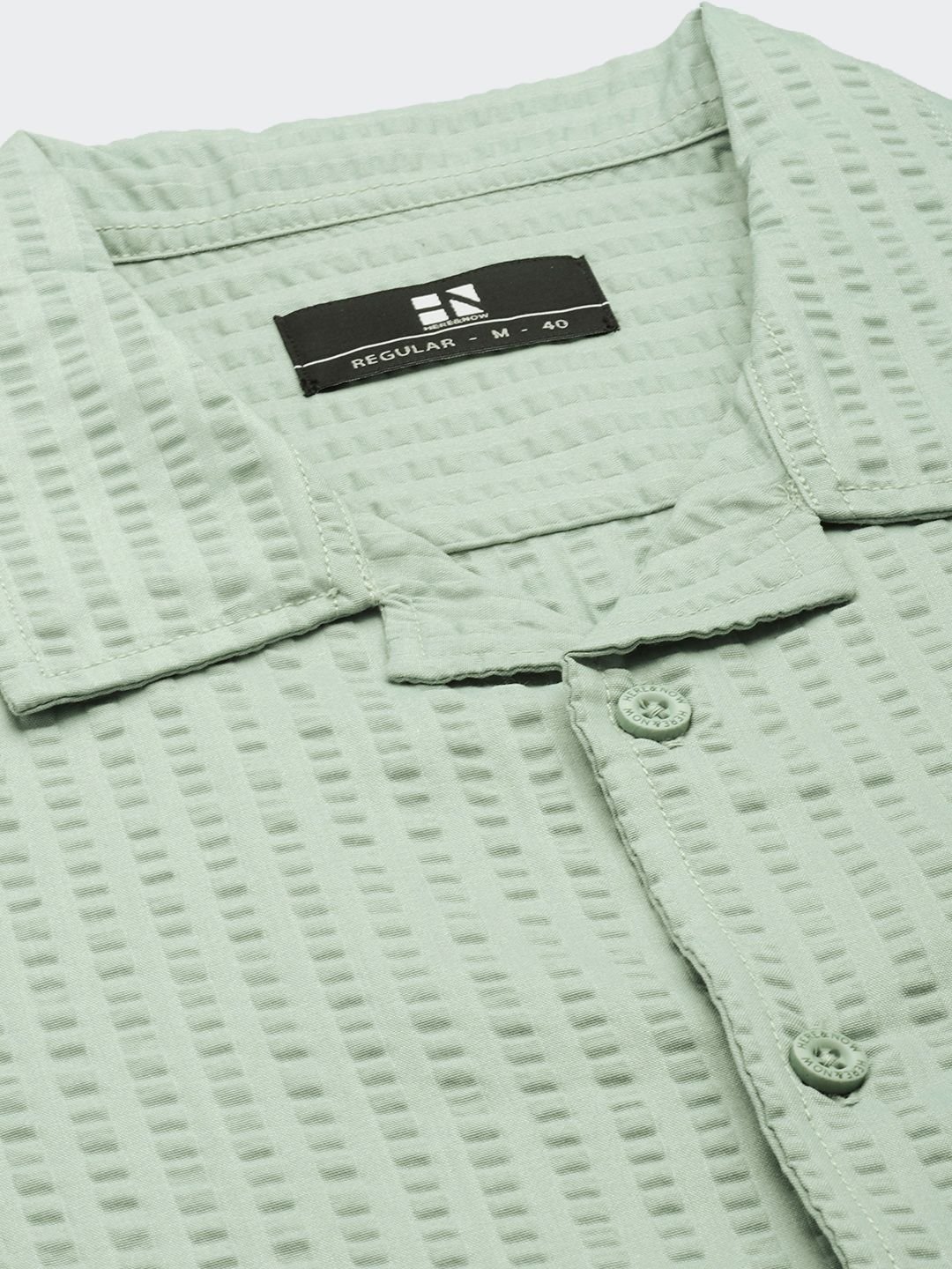 Men Seersucker Casual Shirt