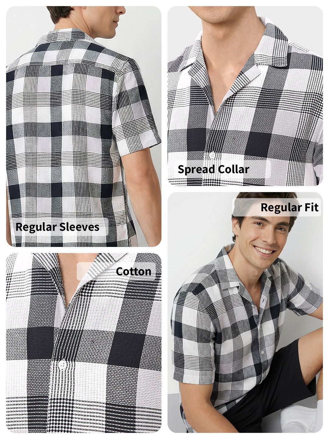 Men Opaque Checked Cotton Casual Shirt