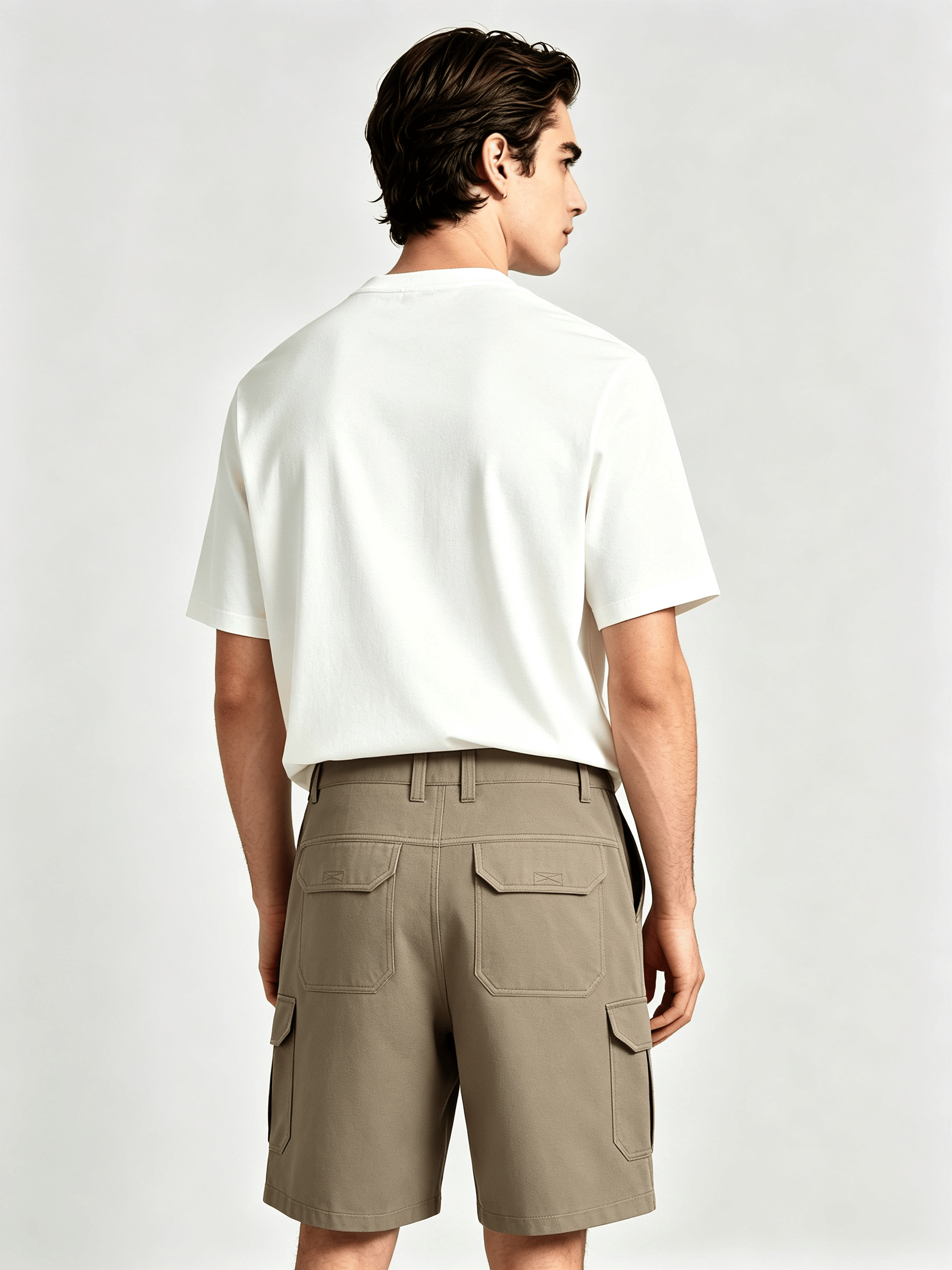 Men Solid Cargo Shorts