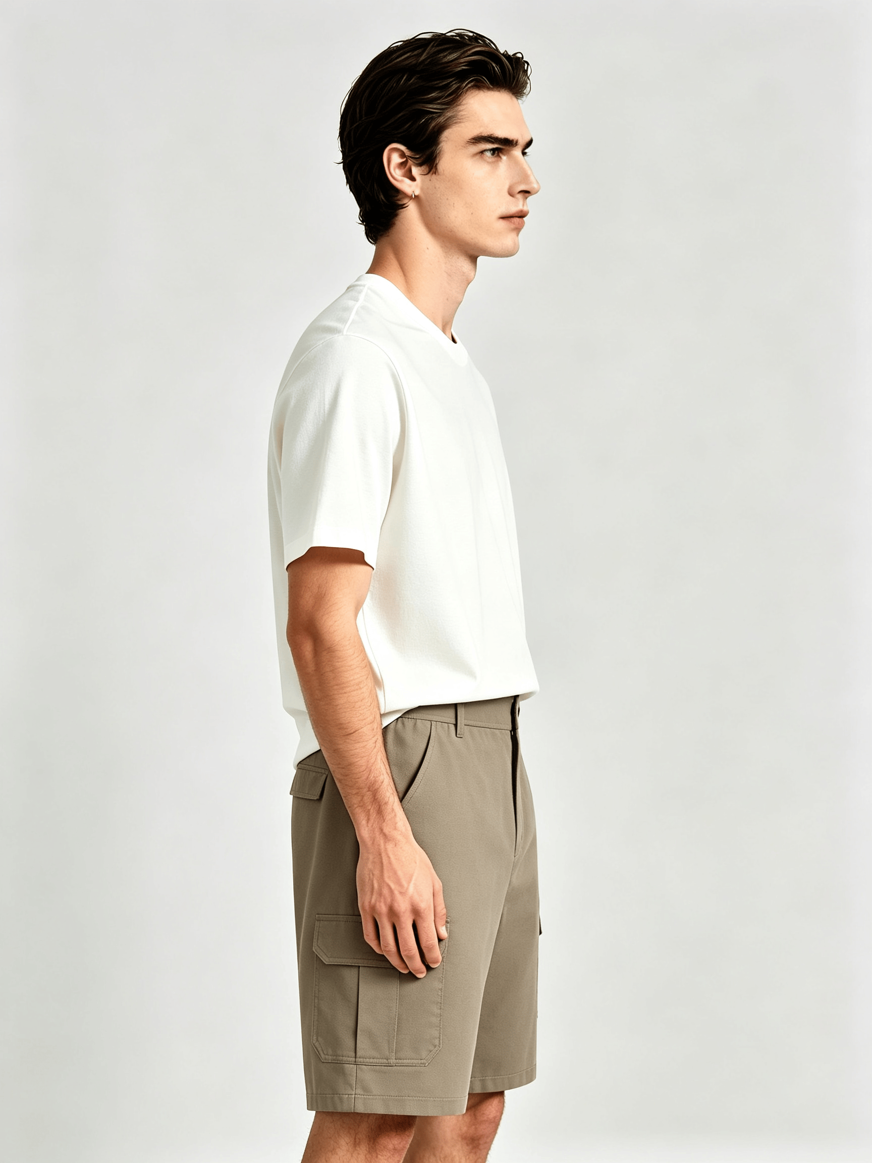 Men Solid Cargo Shorts