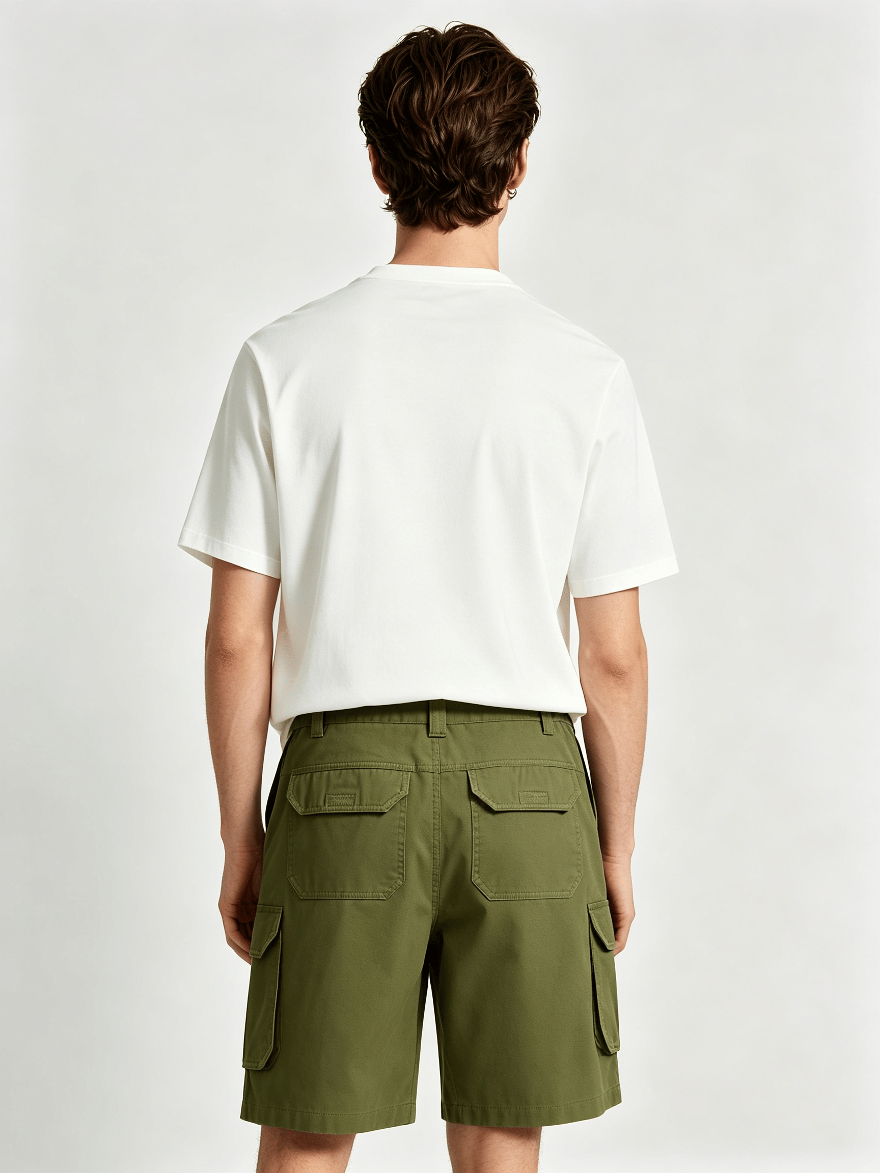 Men Solid Cargo Shorts