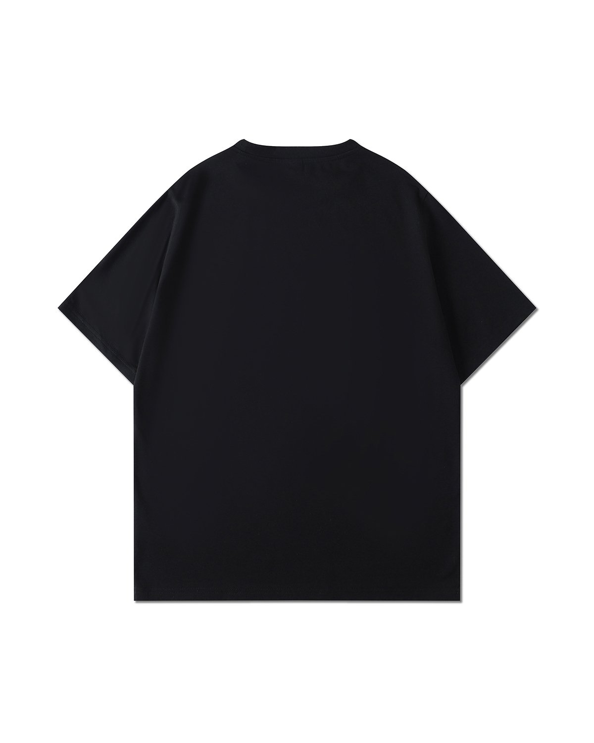 Men Black Plain Knitted Round Neck T-Shirt with Short Sleeves