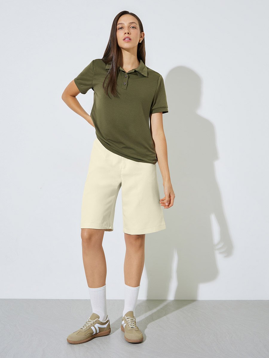 Olive Regular Fit Polo T-Shirt