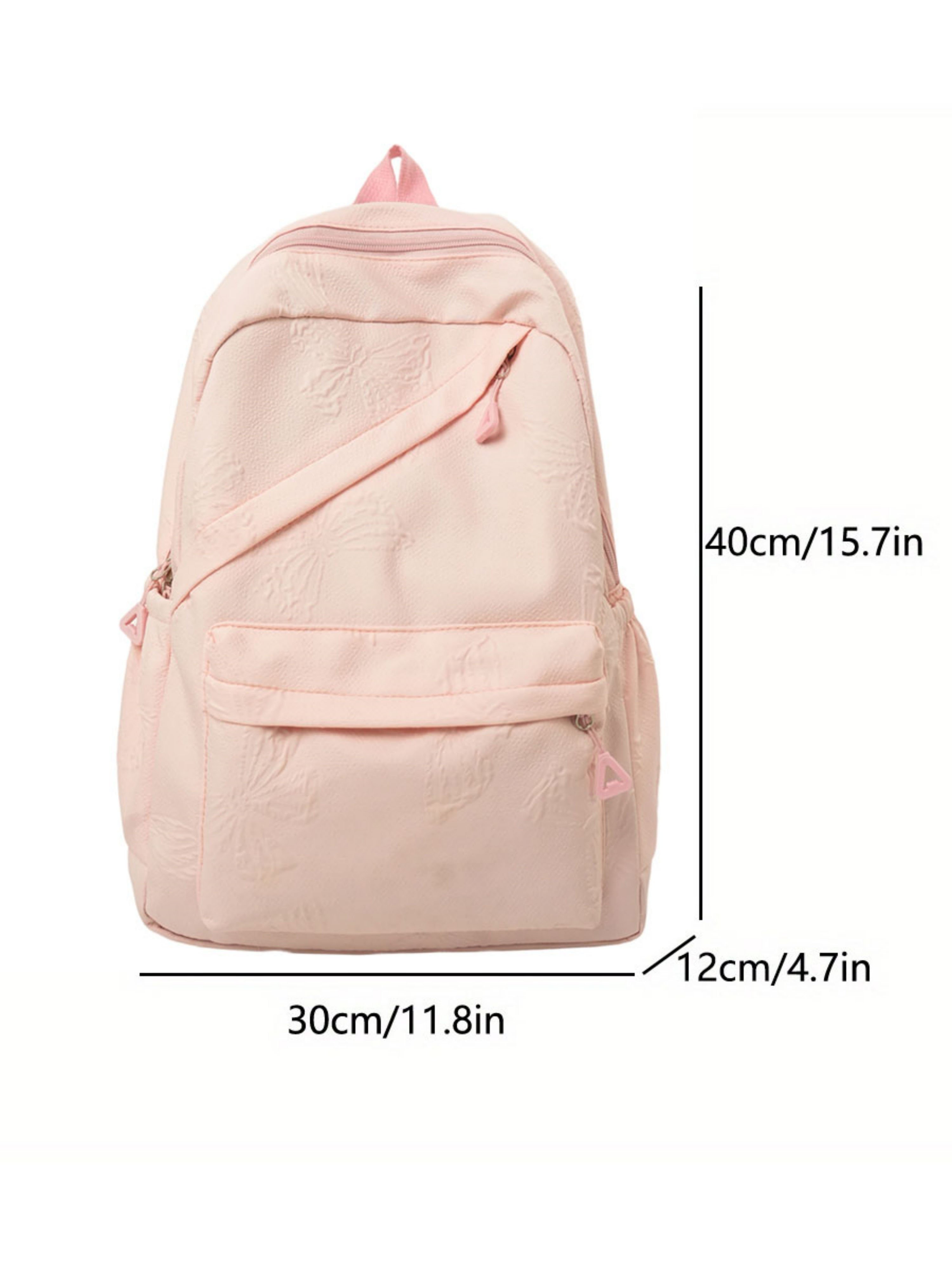 Pink Embossed Backpack