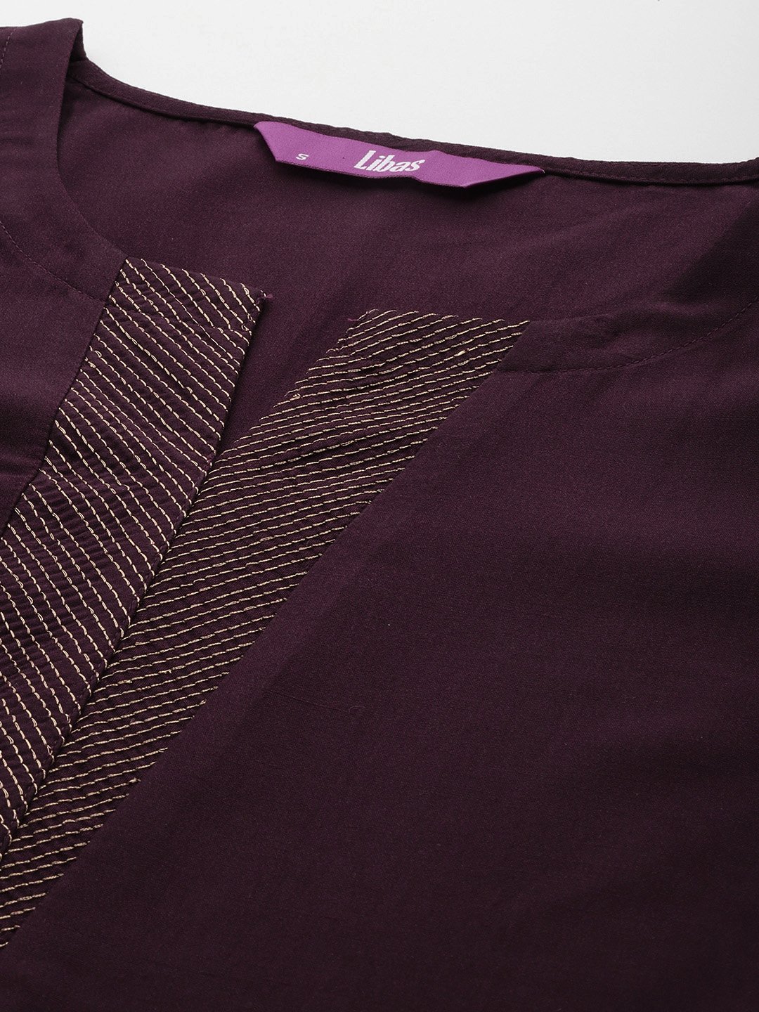 Burgundy Solid Silk Blend Straight Kurta with Trouser Set