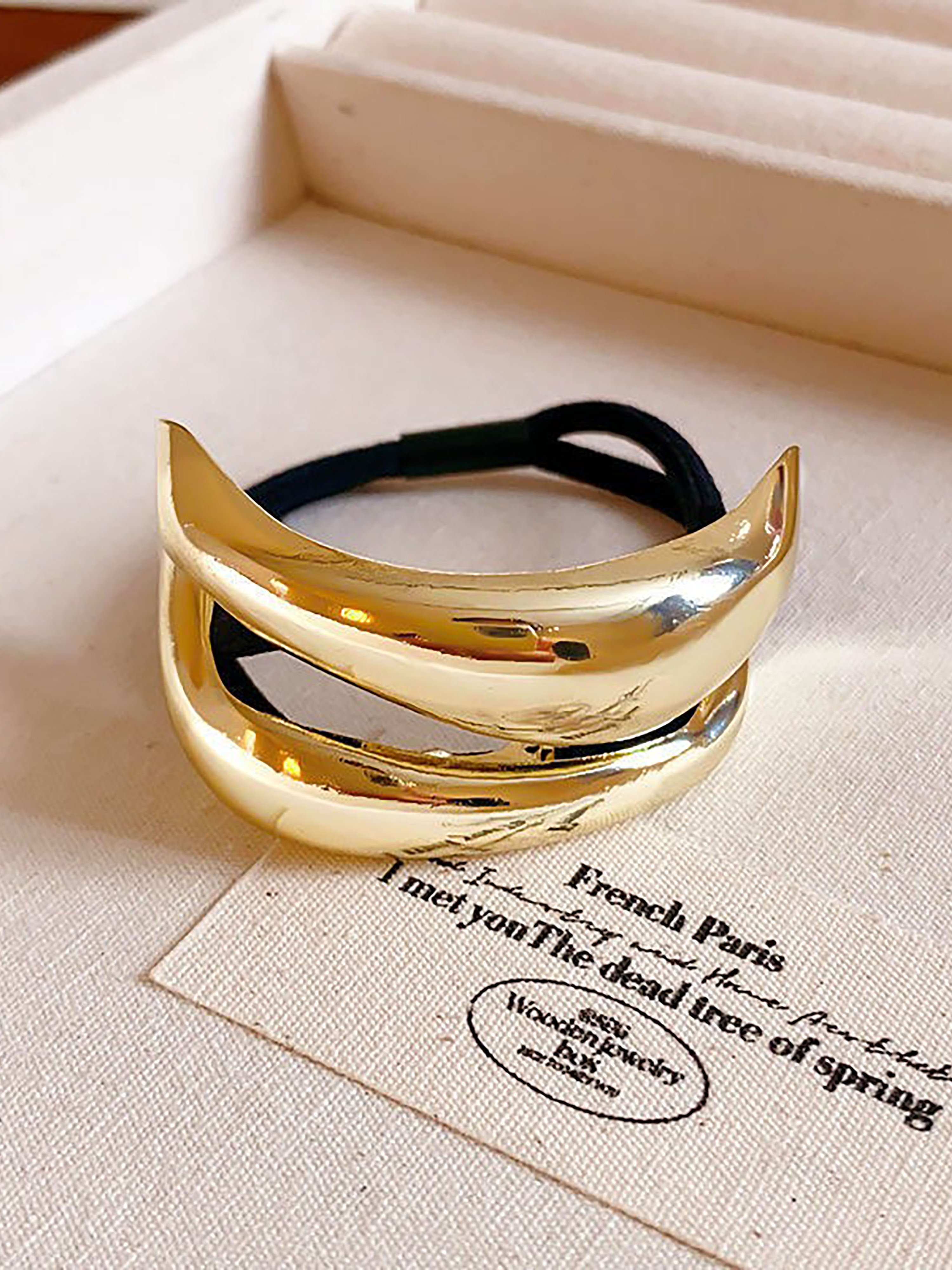 Gold Tone Ponytail Holder Ring