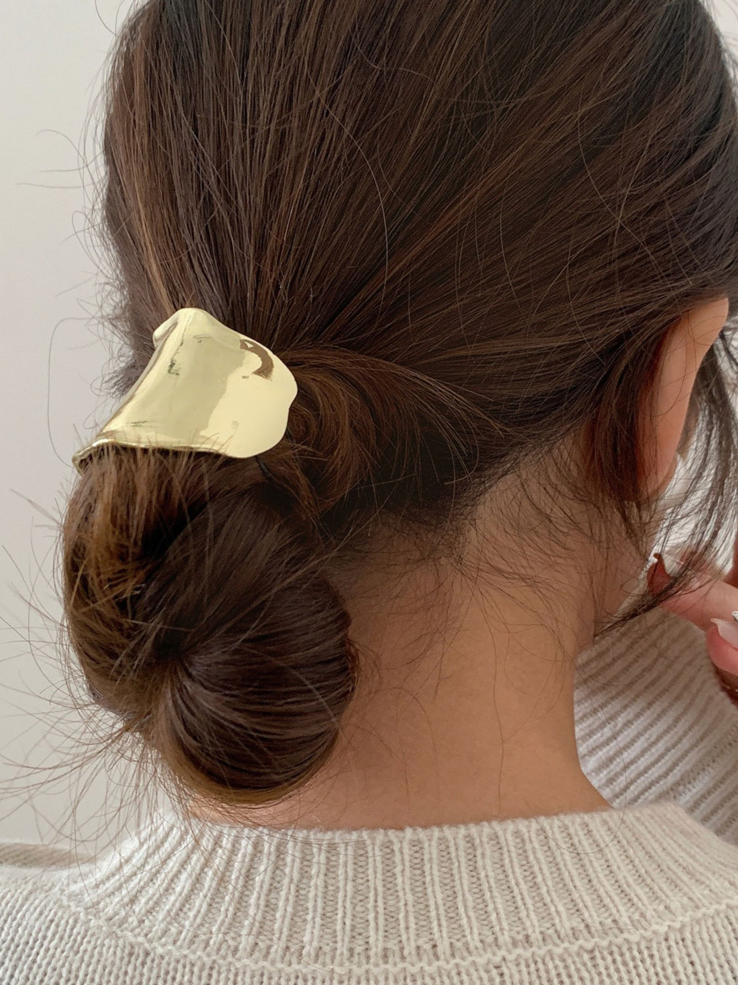 Gold Tone Textured Hair Ring