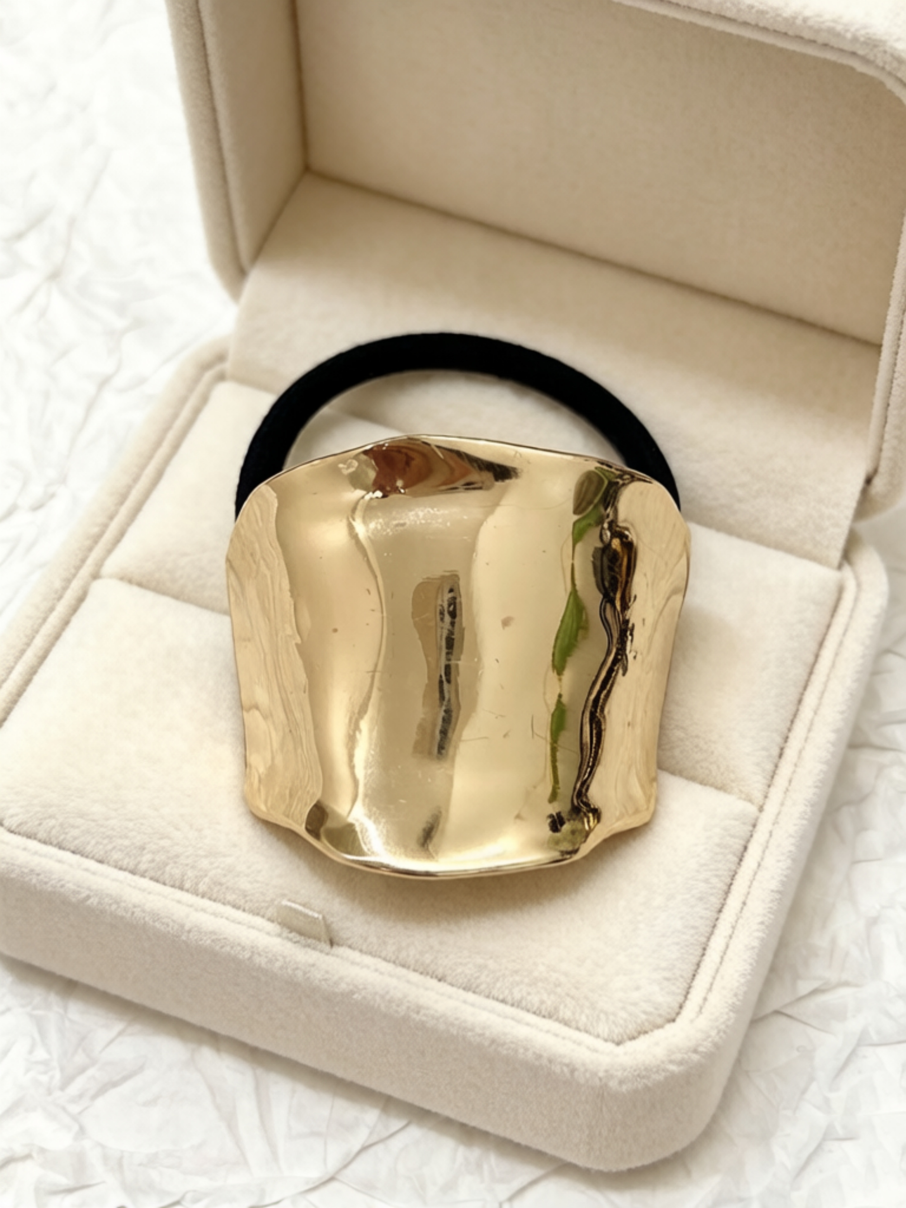 Gold Tone Textured Hair Ring
