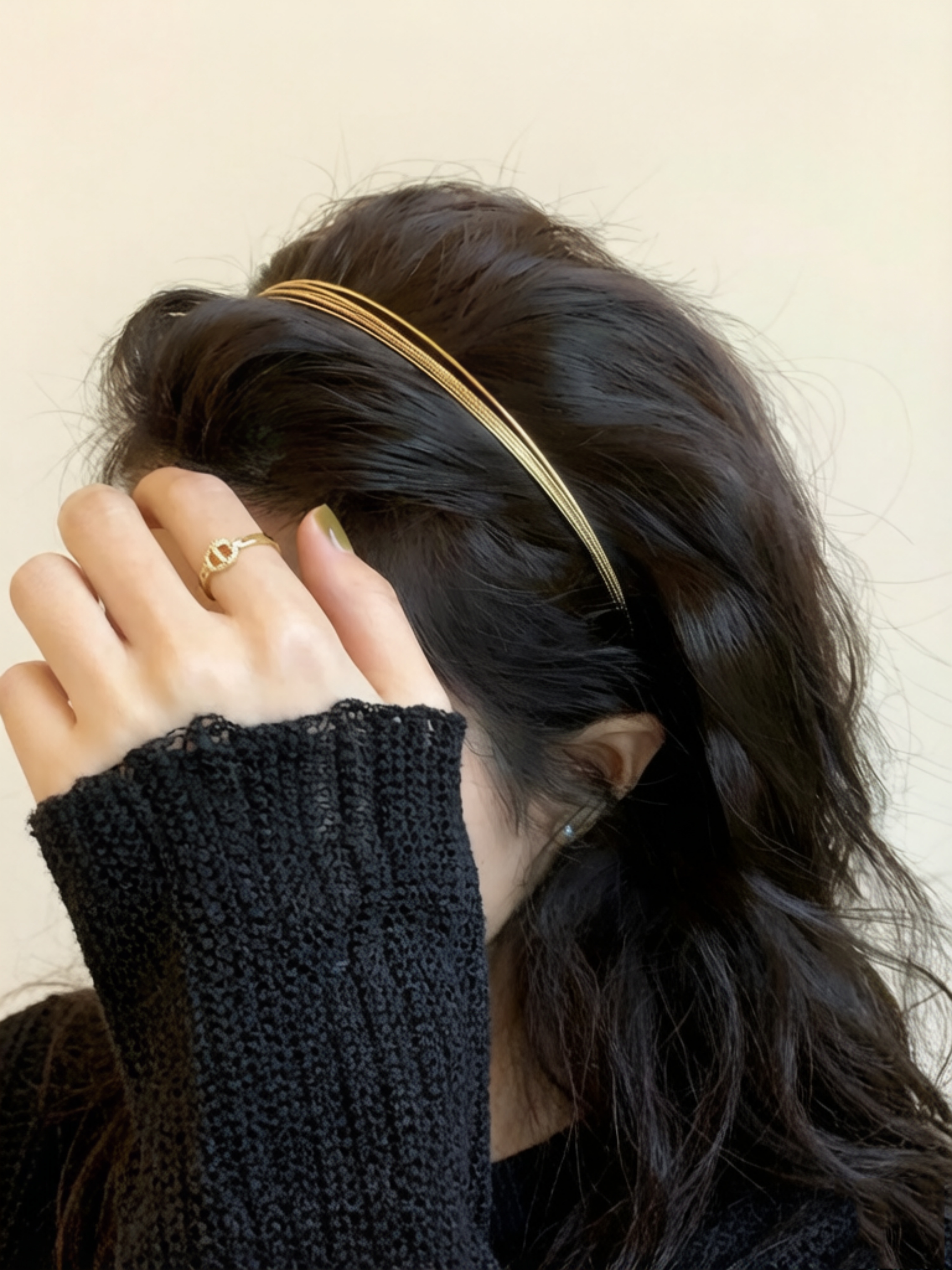Gold Tone Multi-Strand Hairband