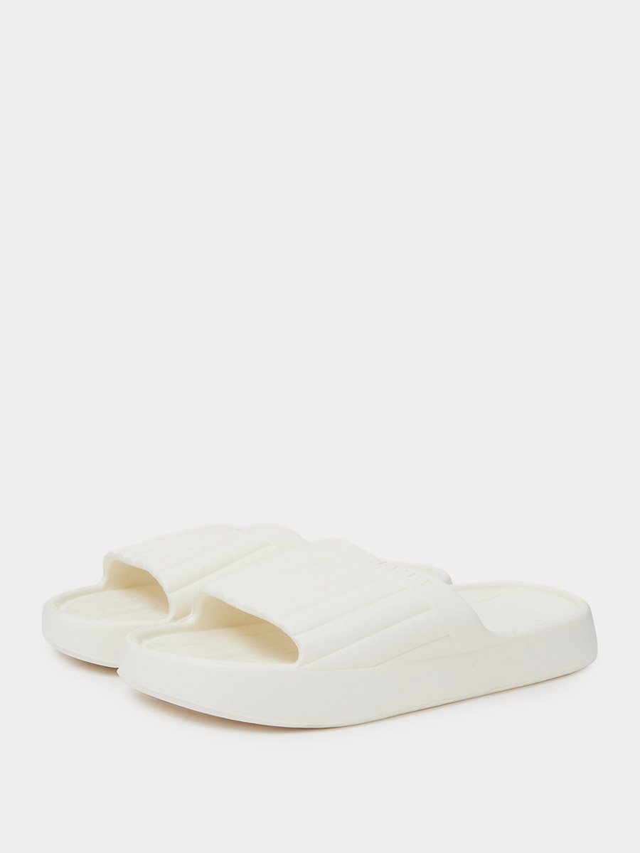 Beige Padded Slip-On Slides
