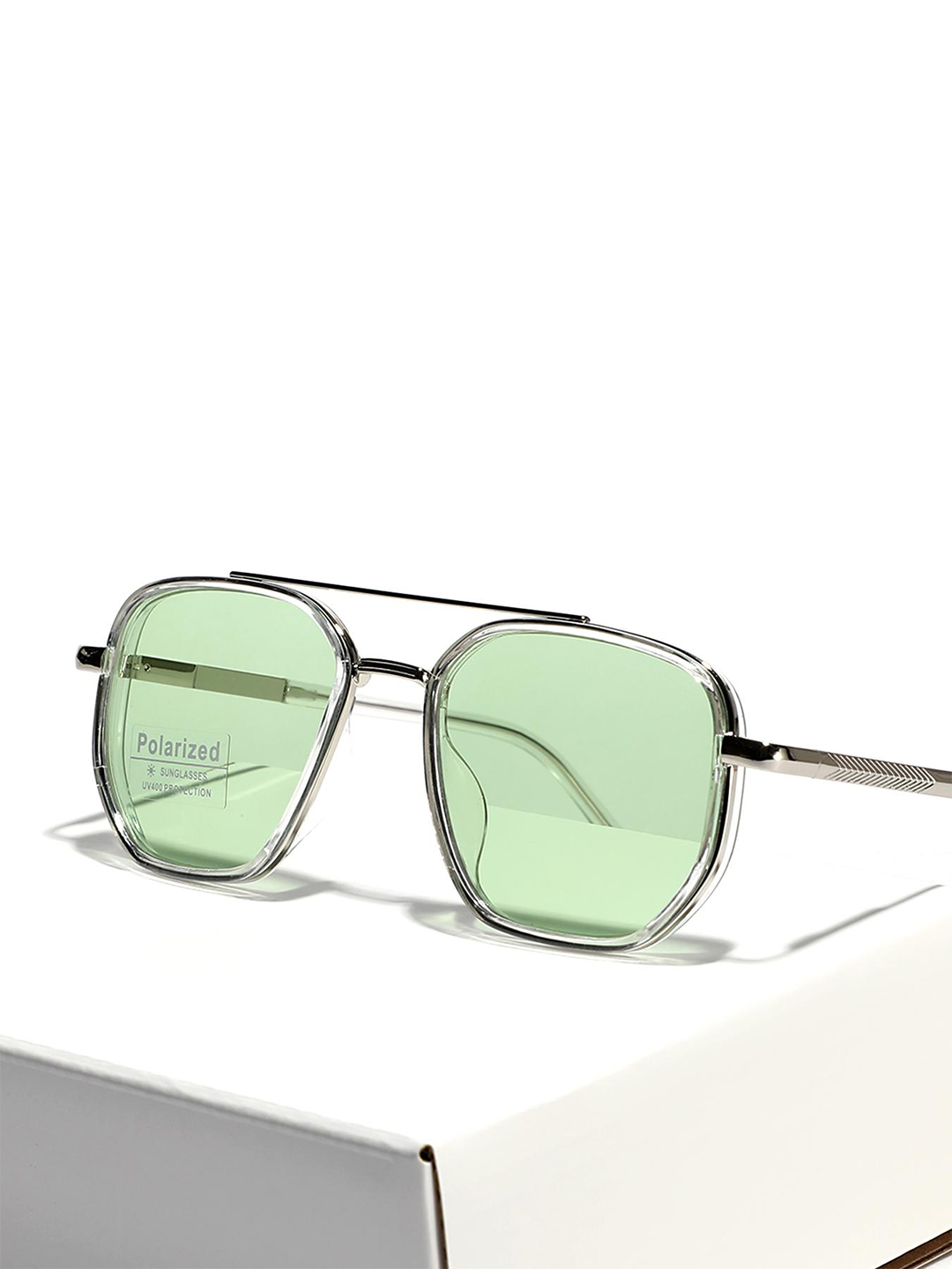 Silver Double Bridge Aviator Sunglasses