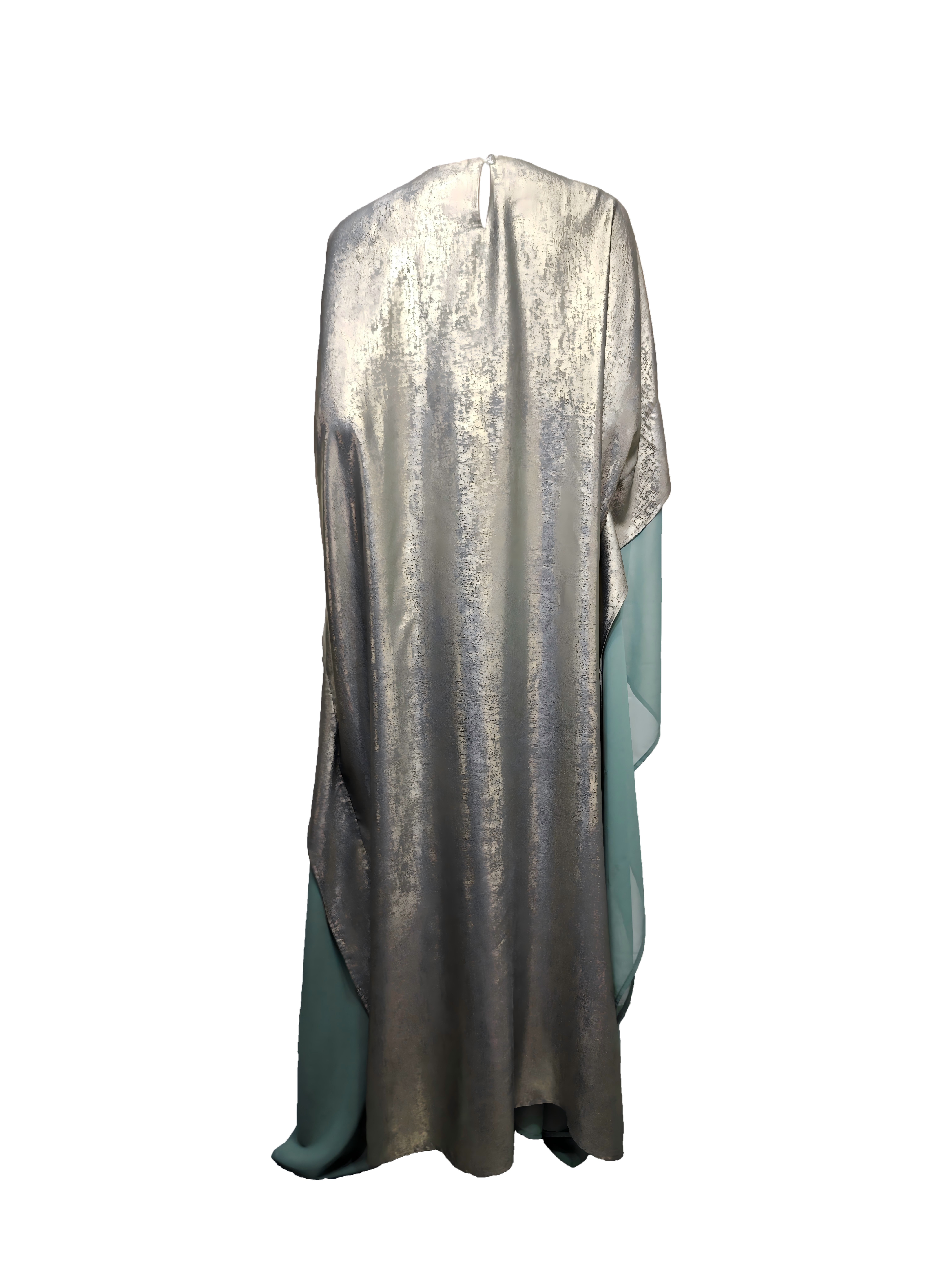 Green Maxi Kaftan With Metallic Detail