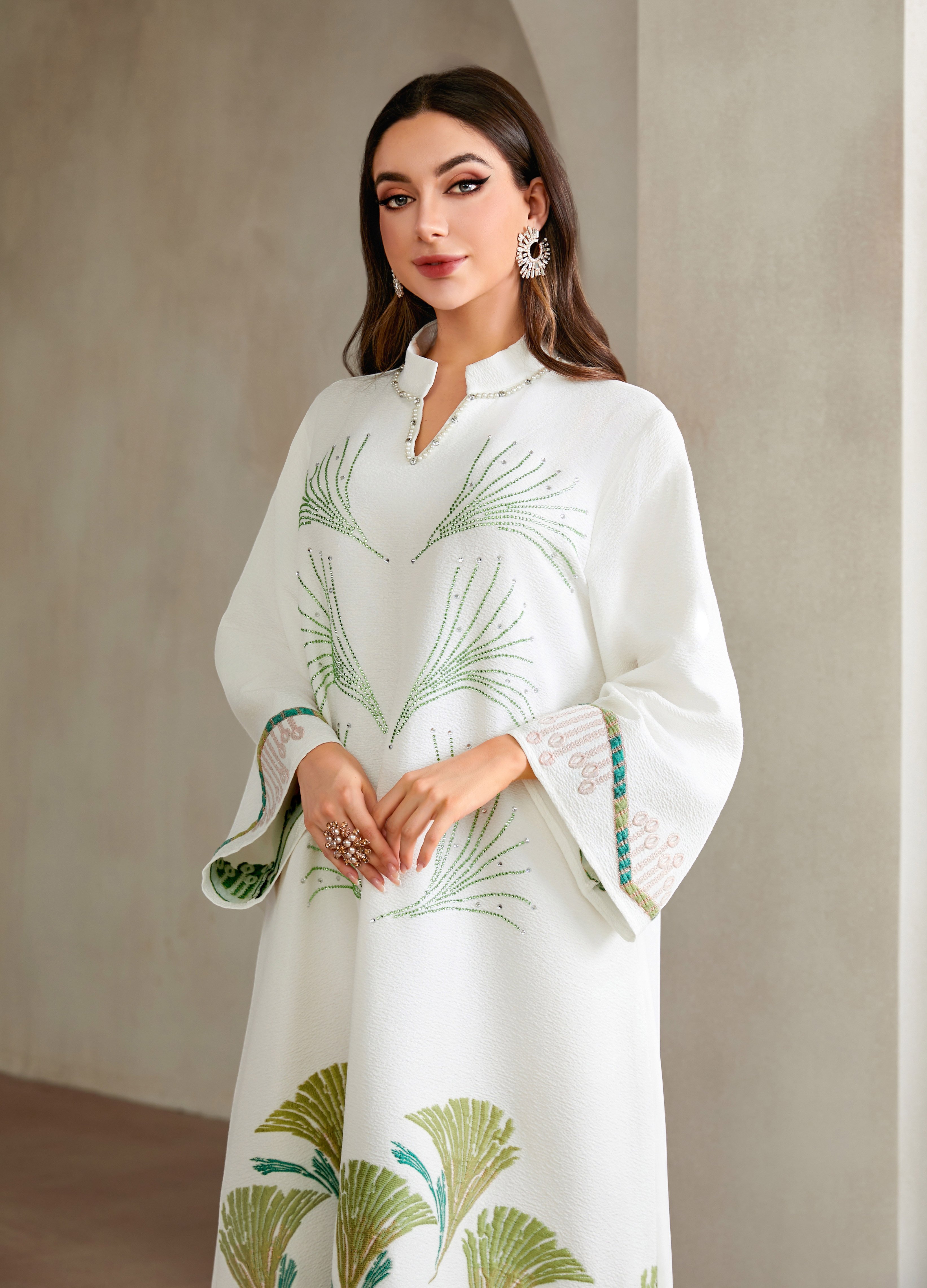 Maxi Jalabiya with  Embellishments