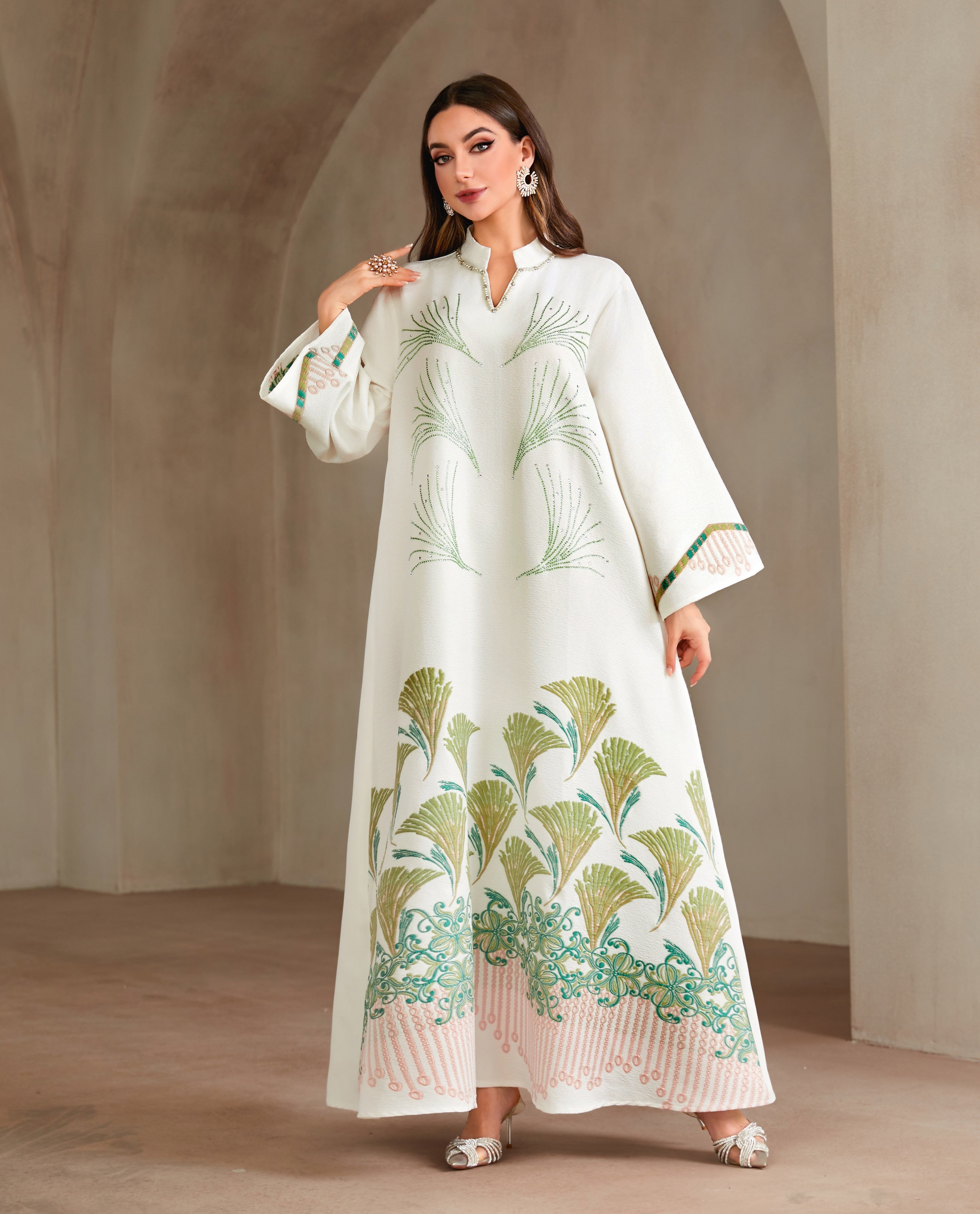 Maxi Jalabiya with  Embellishments