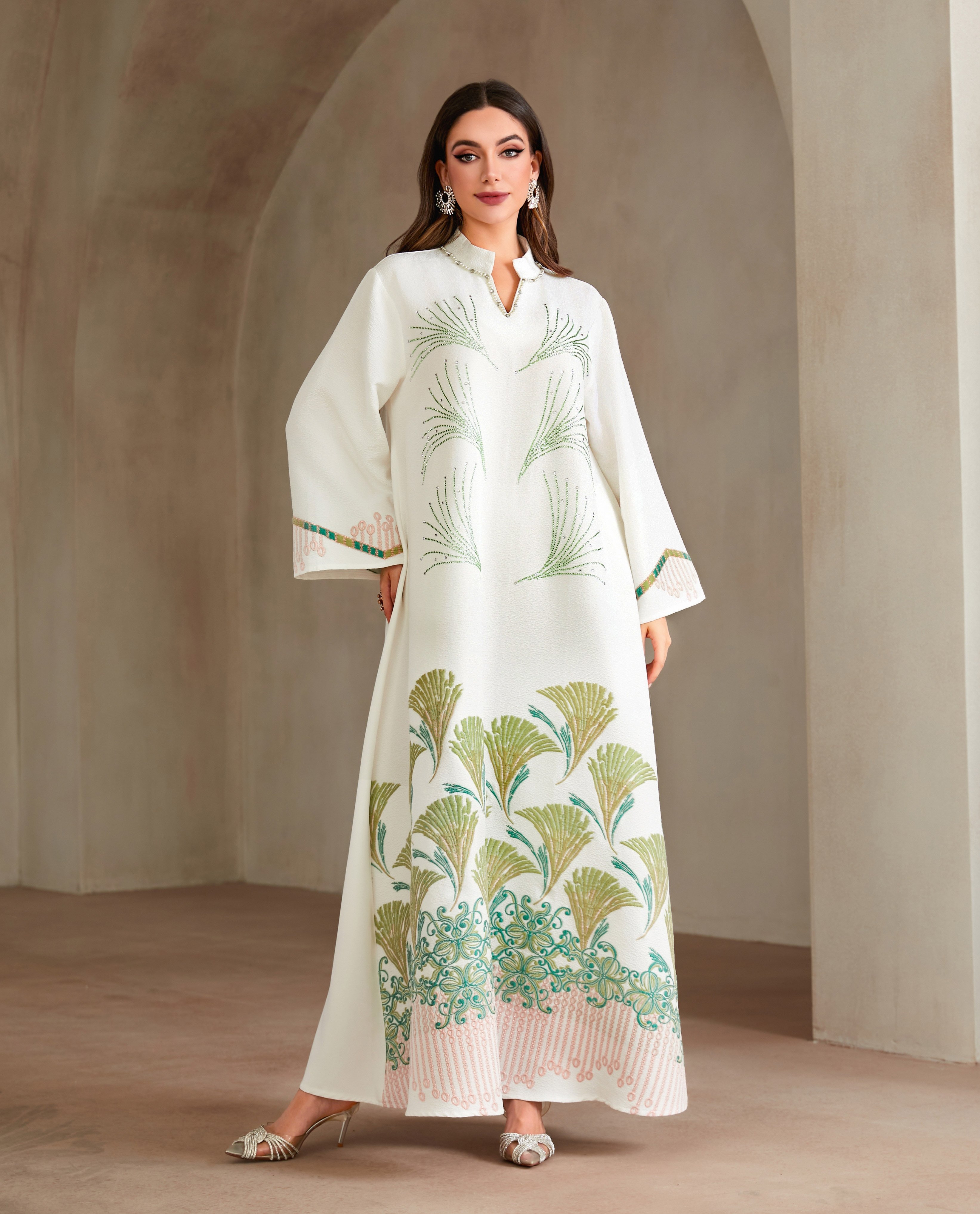 Maxi Jalabiya with  Embellishments