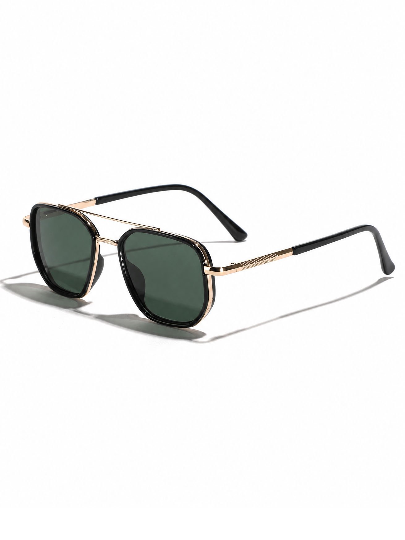 Gold Double Bridge Aviator Style Sunglasses
