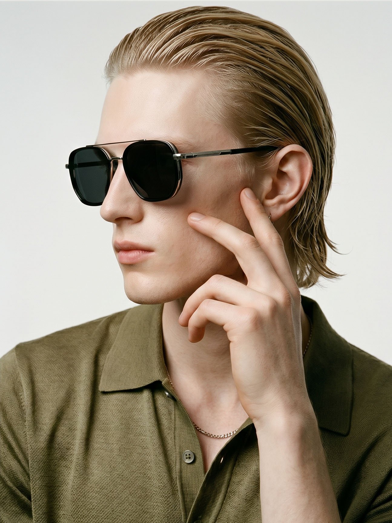 Silver Double Bridge Aviator Sunglasses
