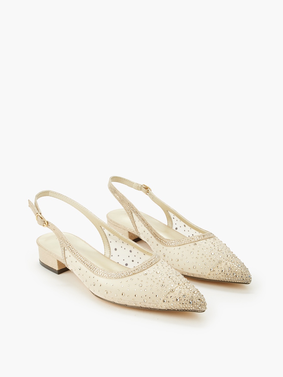 Women Embellished Buckle Closure Pointed Toe Shoes