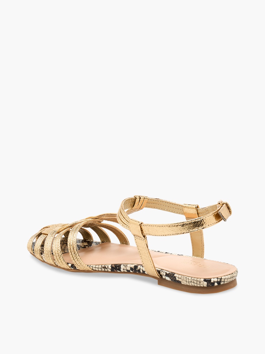 Women Textured Ankle Strap Sandals