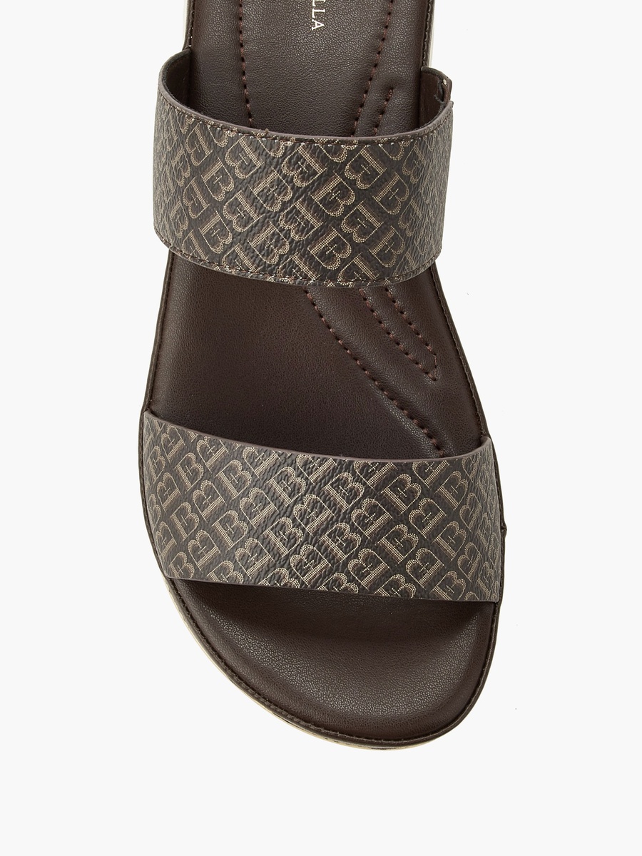 Women Monogram Print Wedge Sandals