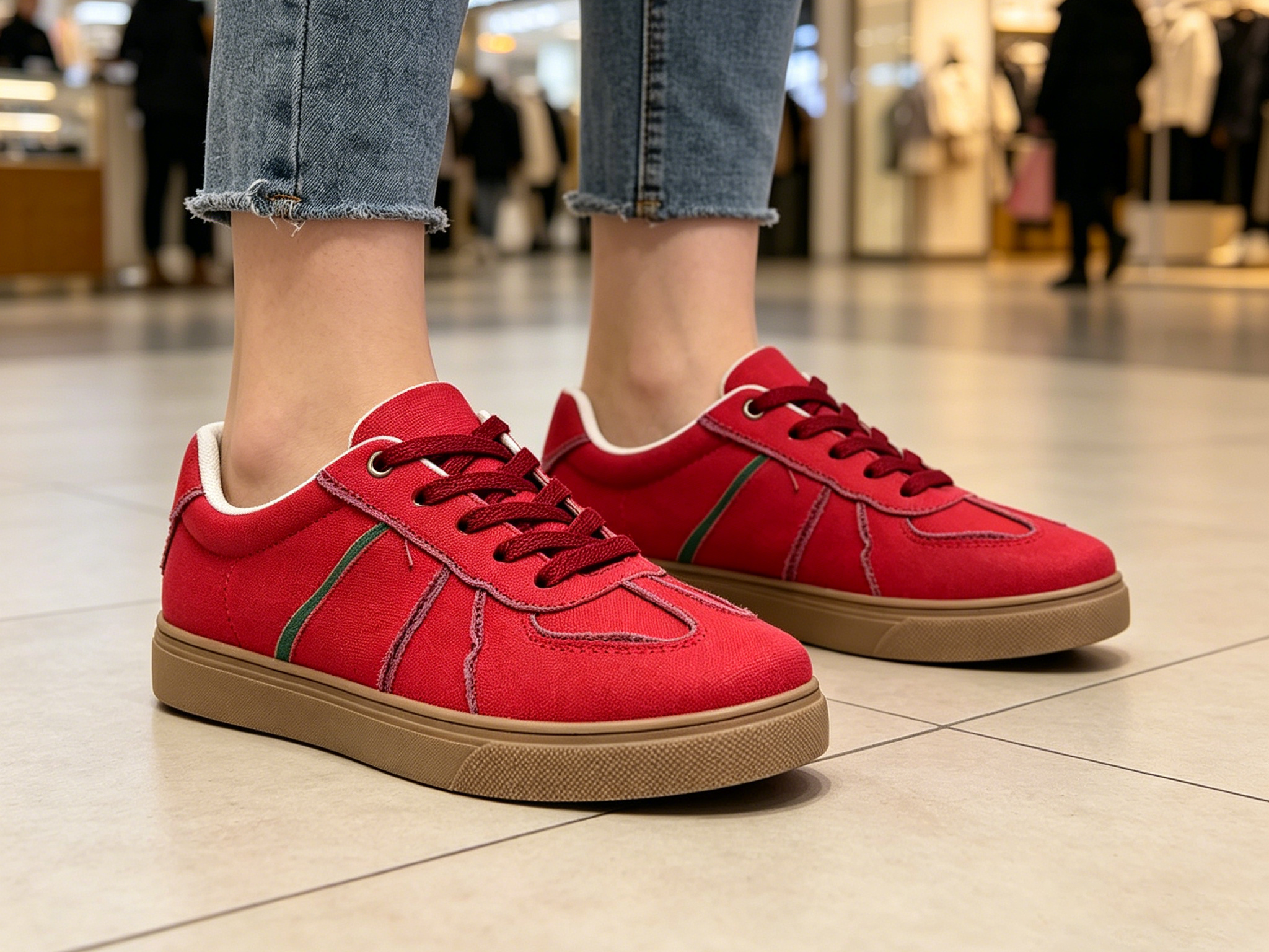Womens Magenta Flat Casual Sneakers