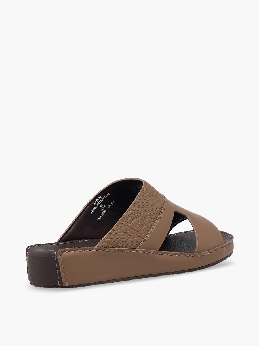 Men Textured Leather Arabic Sandals