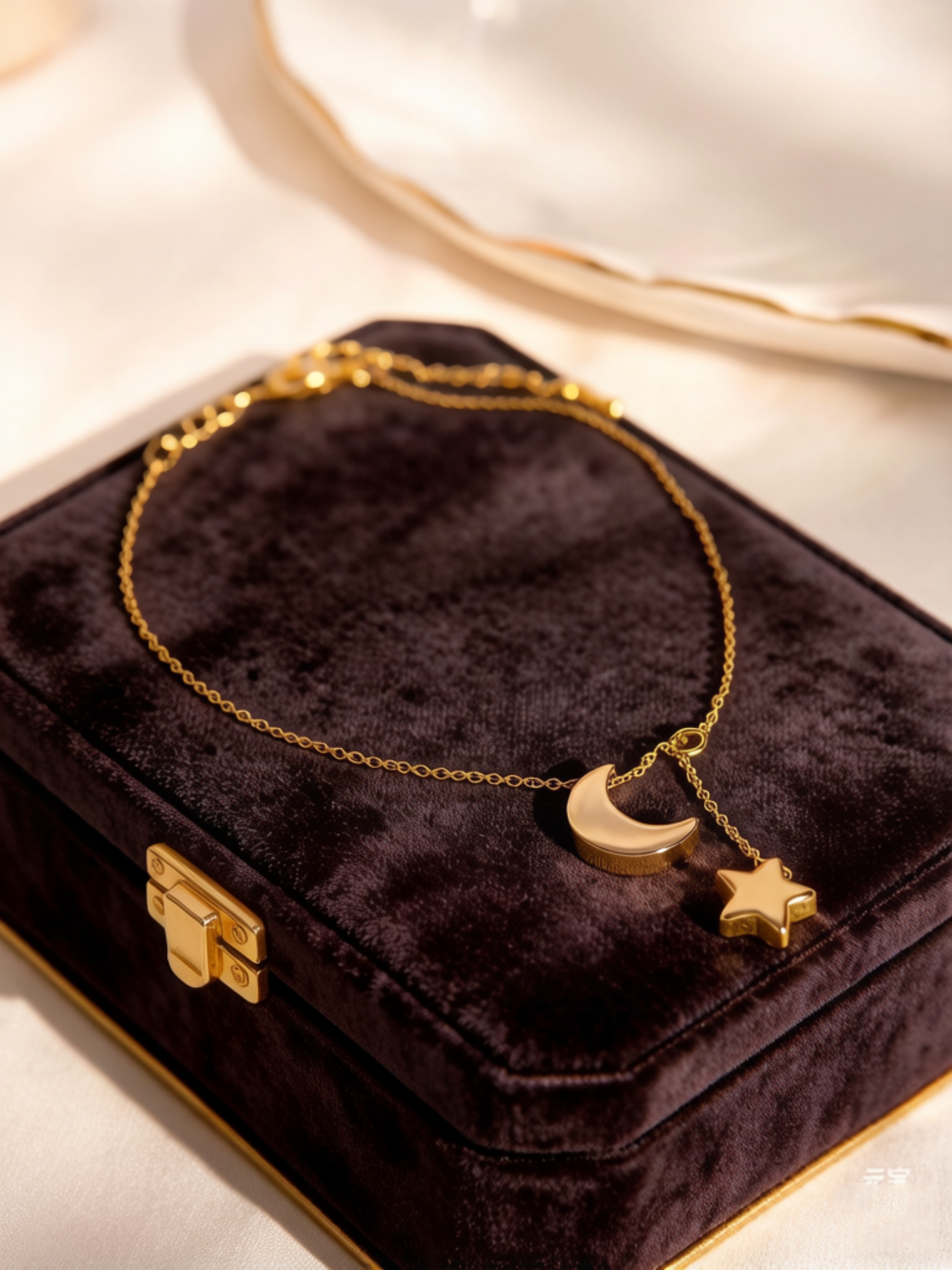 Star and Moon Drop Anklet