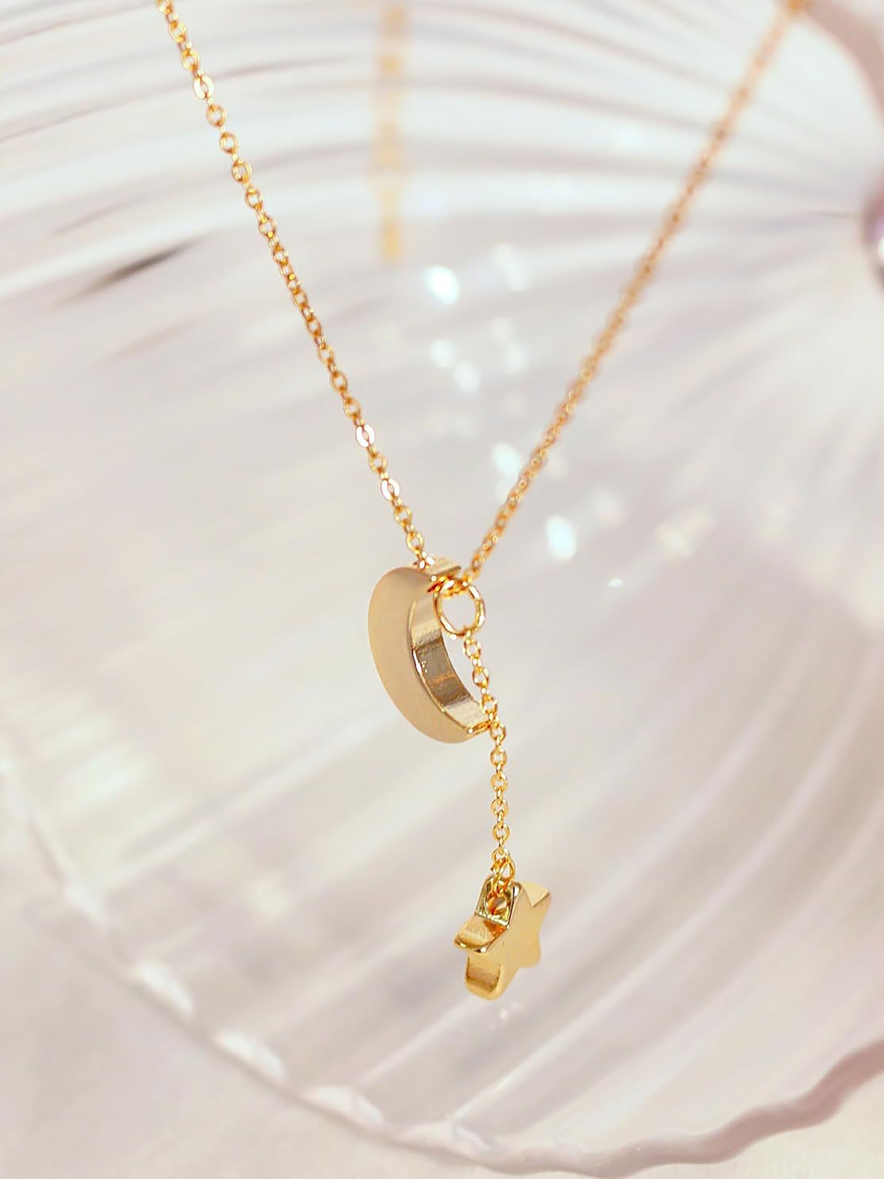 Star and Moon Drop Anklet