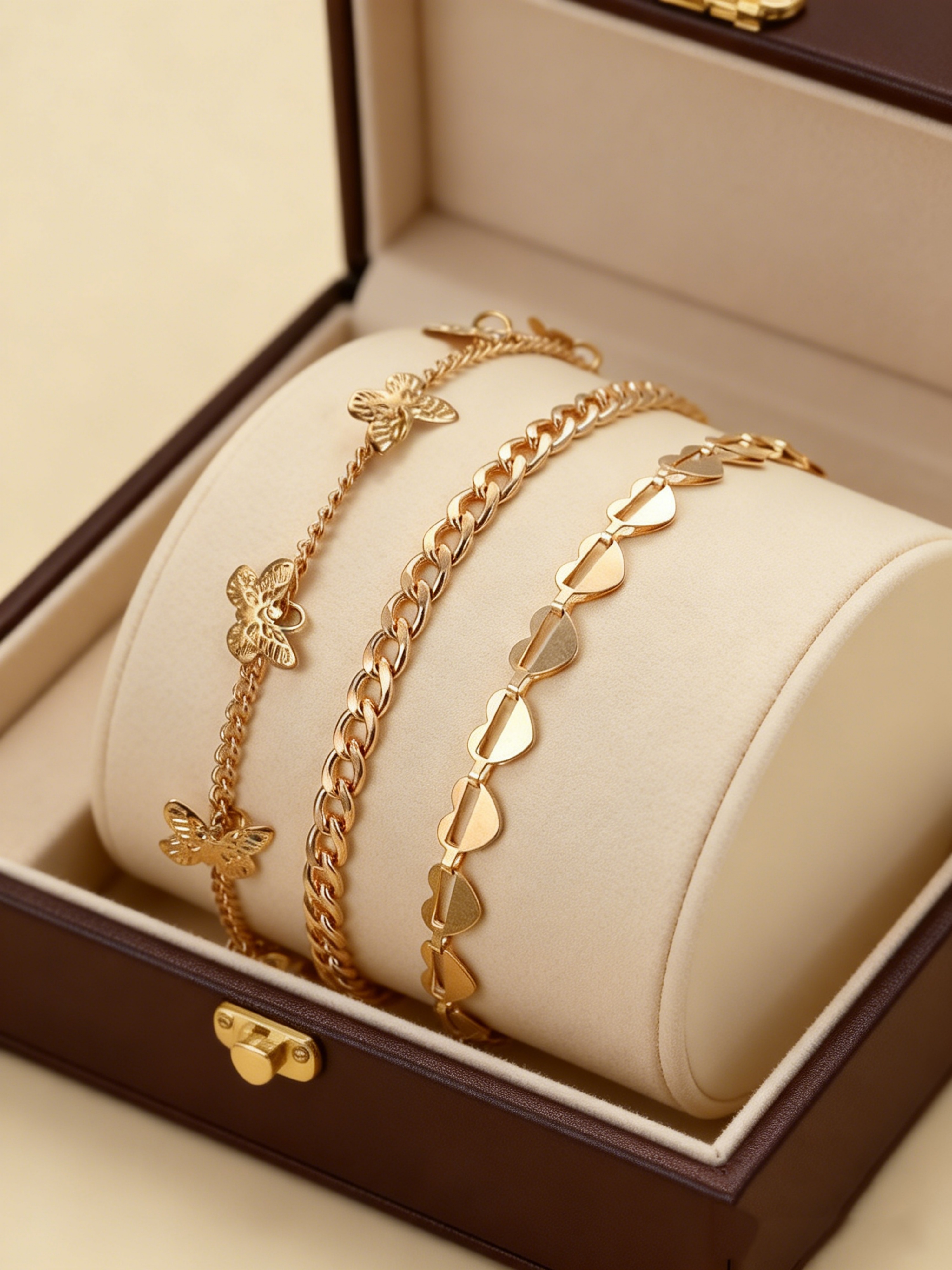 Set of 3 - Butterfly Detail Anklet