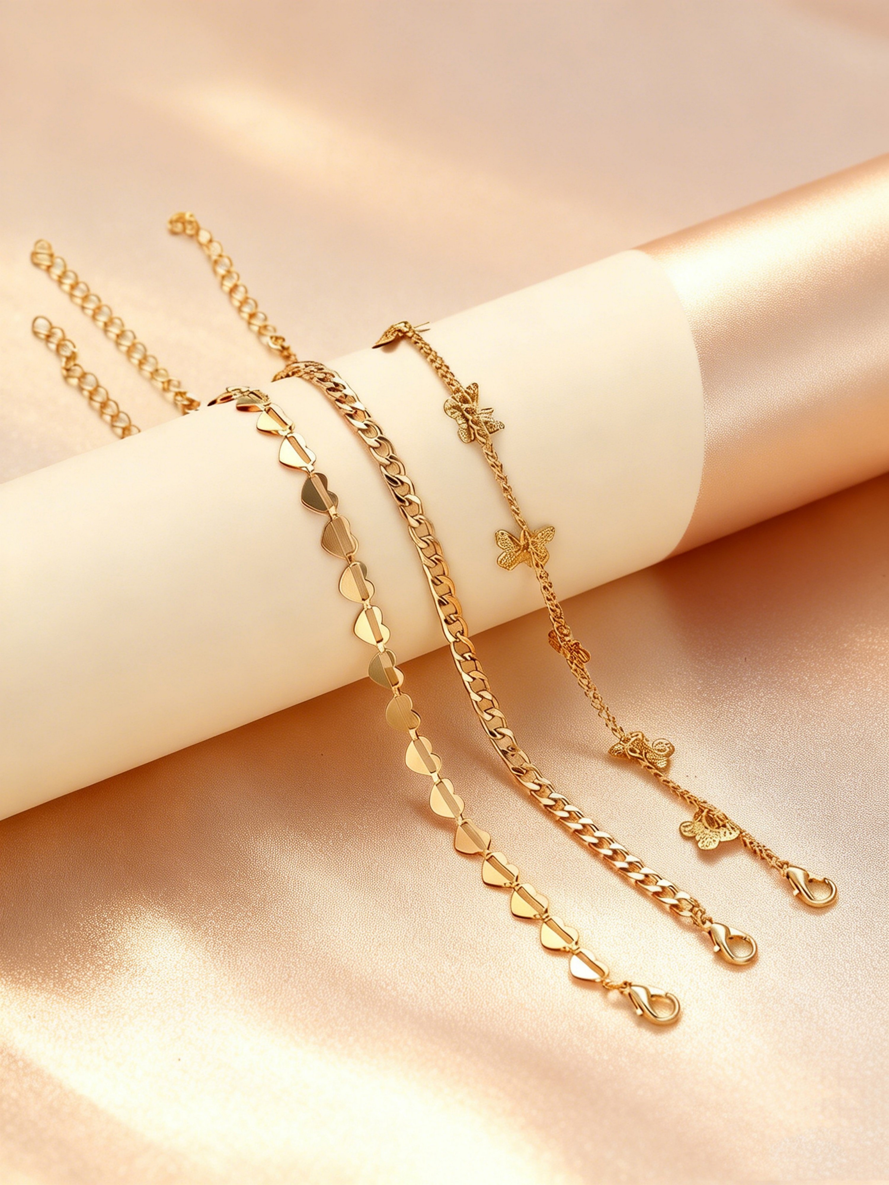 Set of 3 - Butterfly Detail Anklet