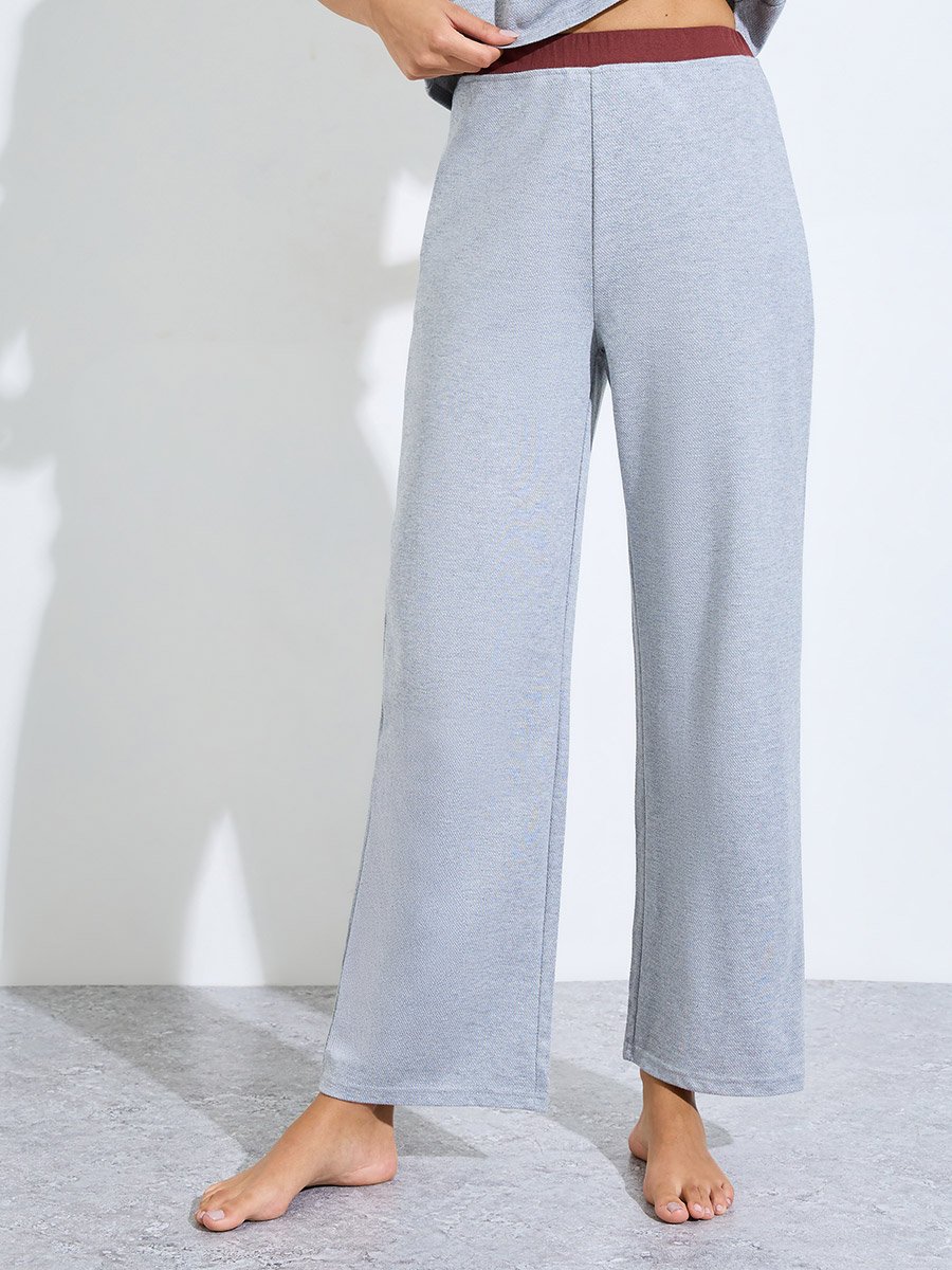 Grey Graphic Print T-Shirt and Pyjama Set