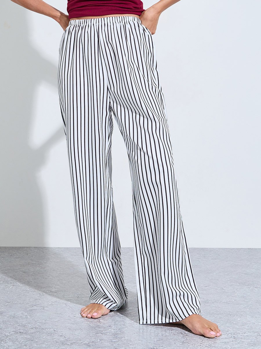 Red Printed Tank and Striped Pyjama Set