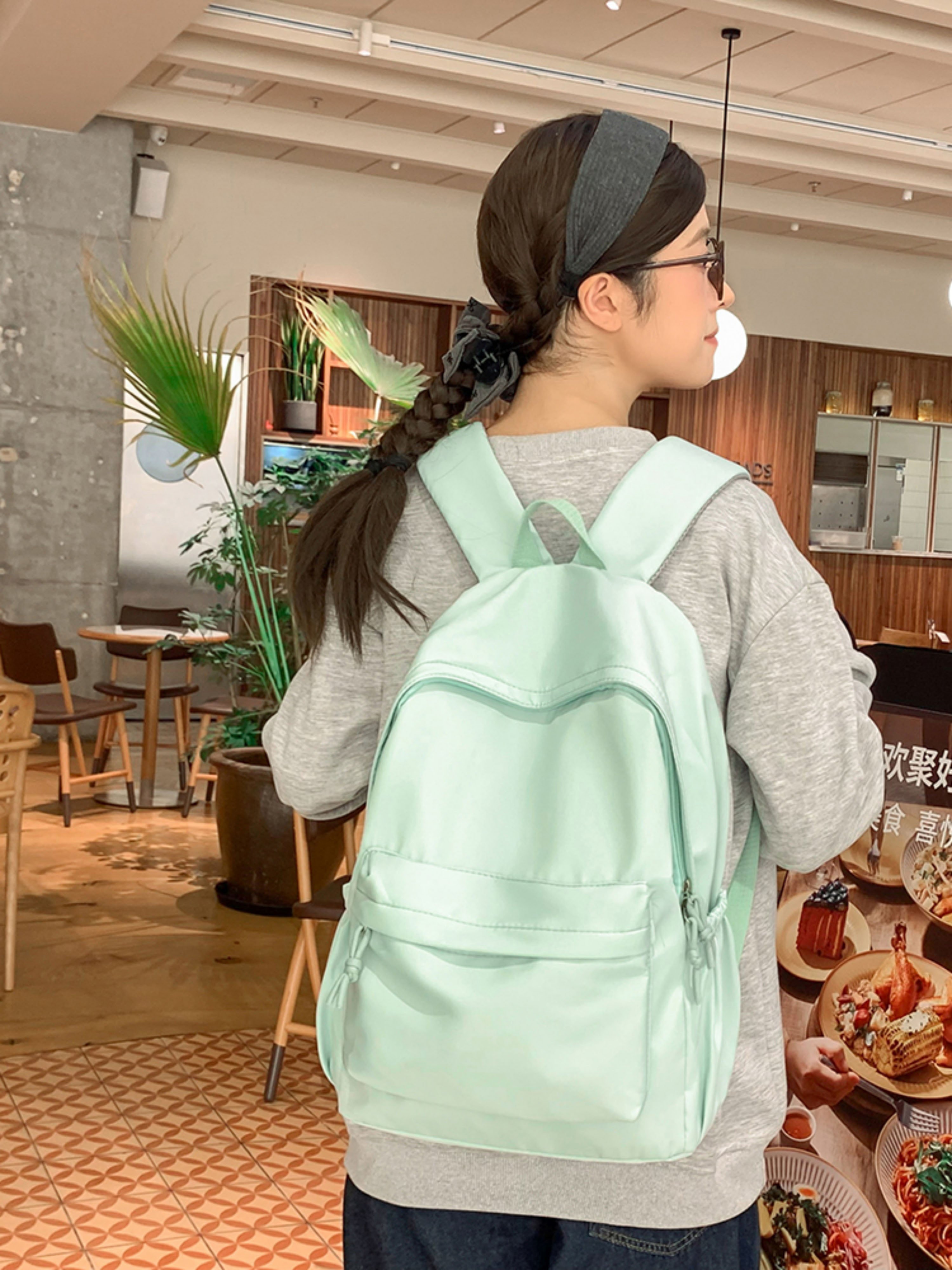 Mint Green Casual Backpack