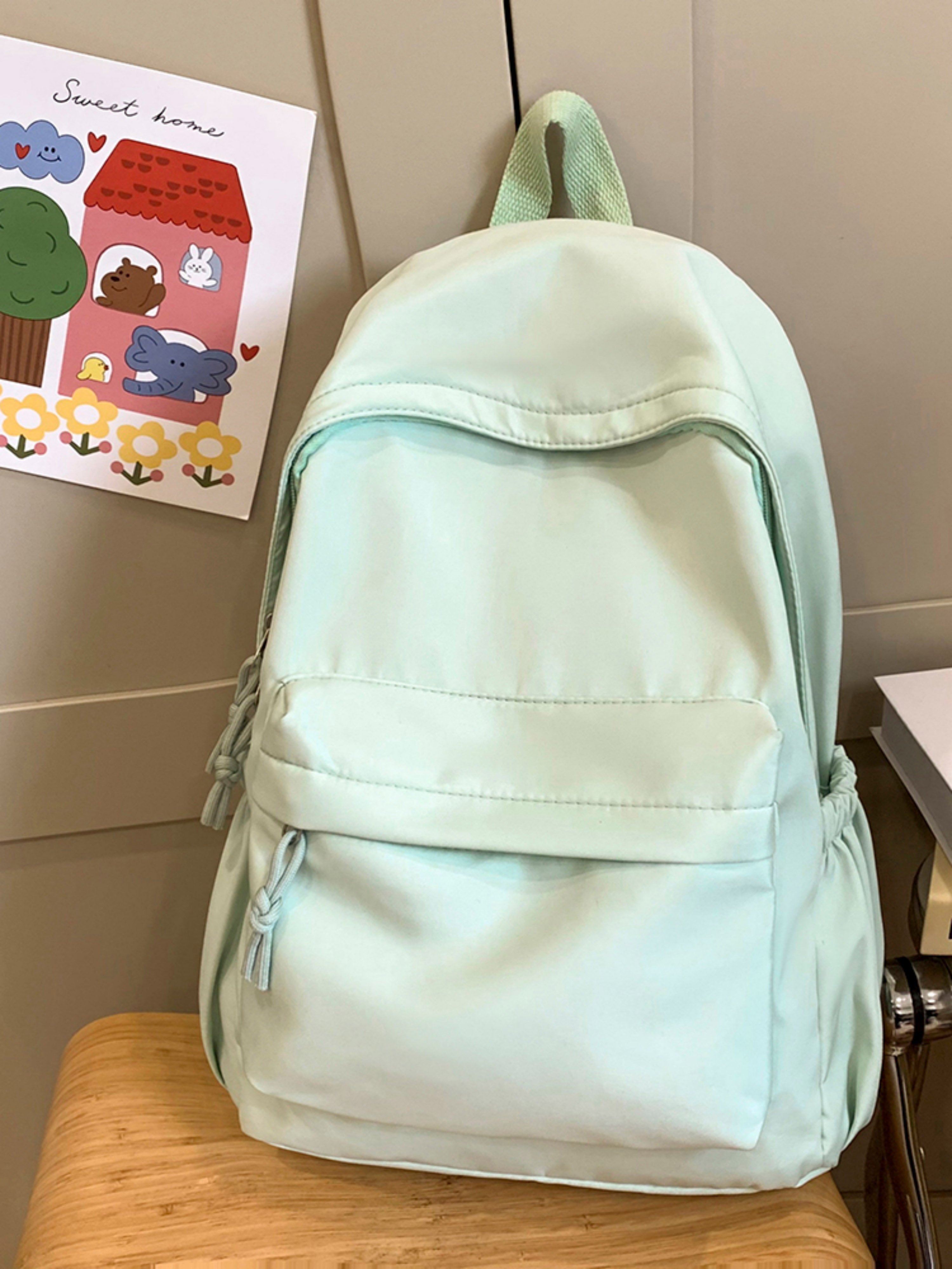 Mint Green Casual Backpack