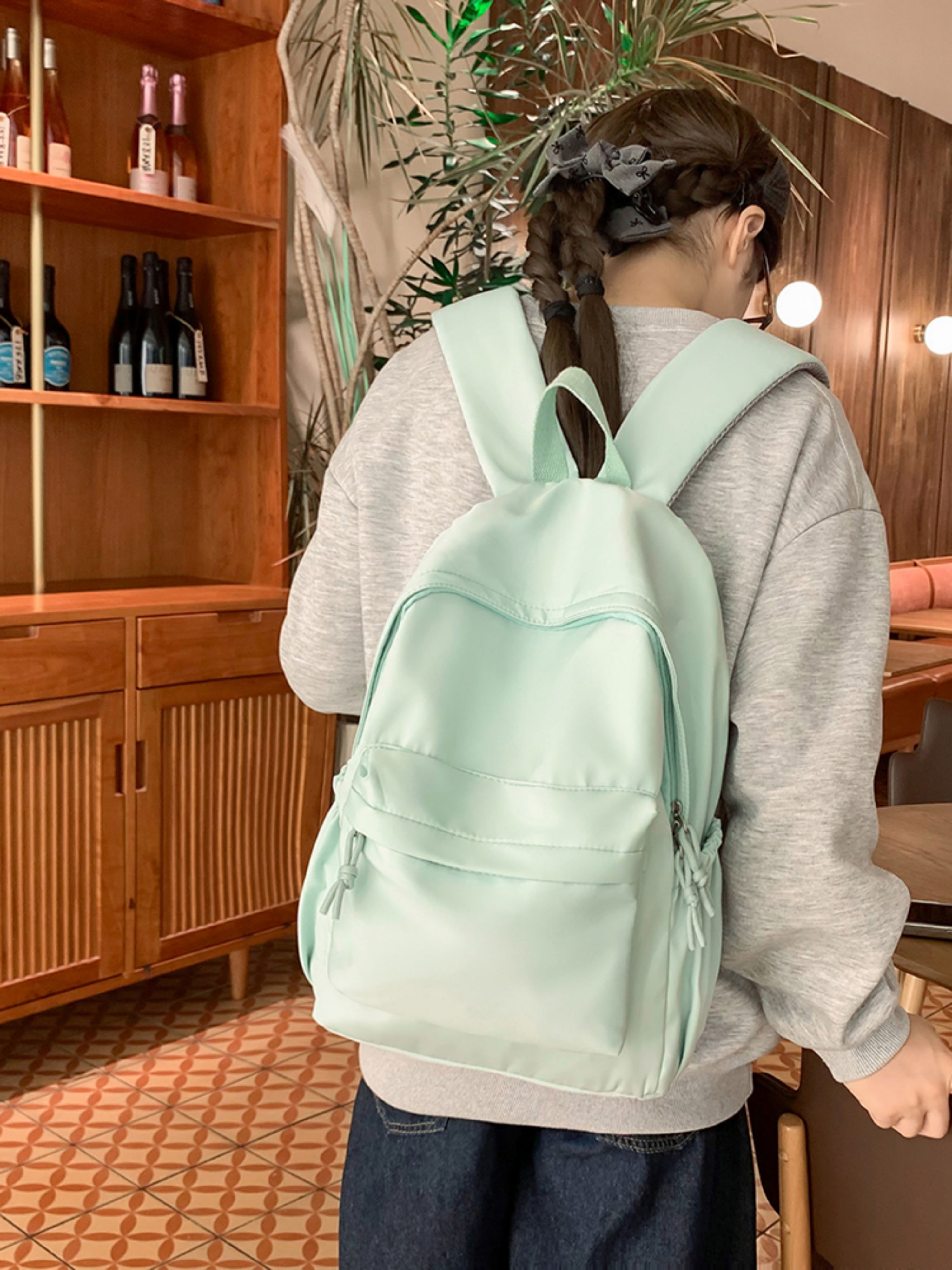 Mint Green Casual Backpack