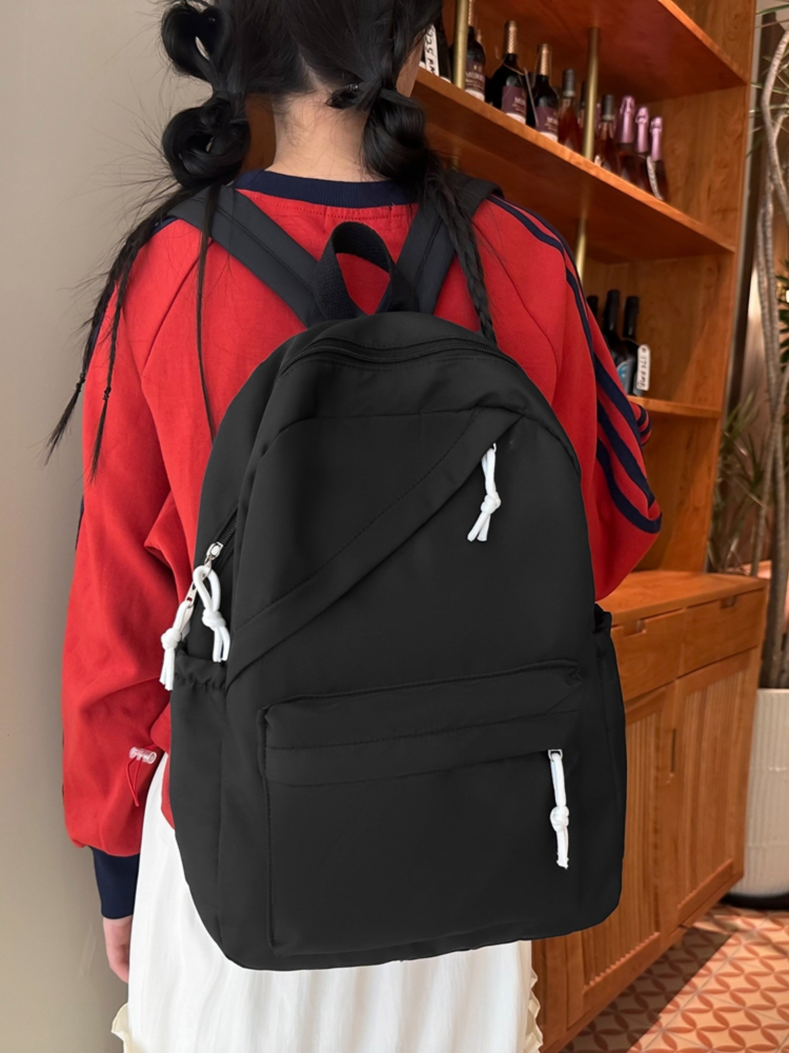Black Plain Backpack