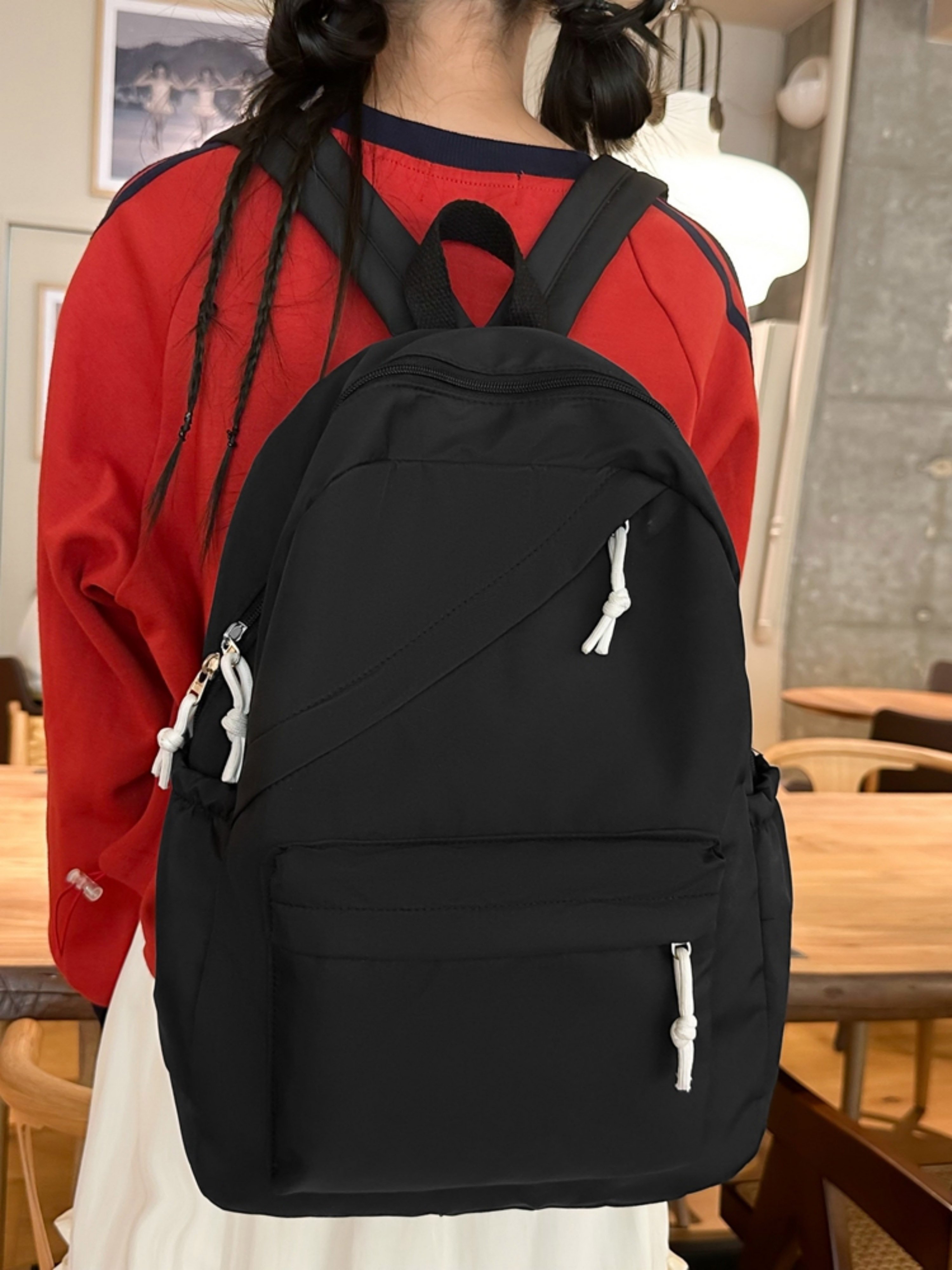 Black Plain Backpack