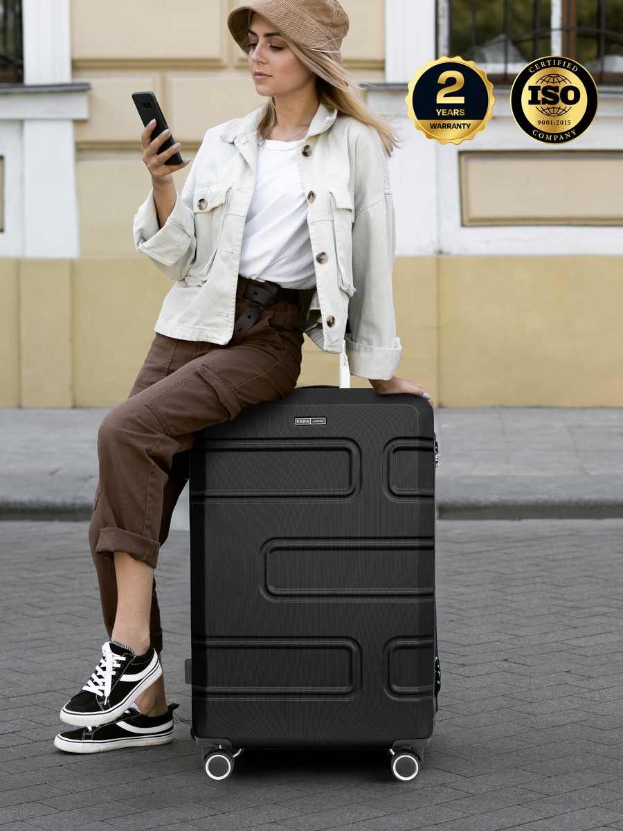 Urbanshield 28-Inch Large Luggage with Combination Lock and 8-Spinner Wheels, Black