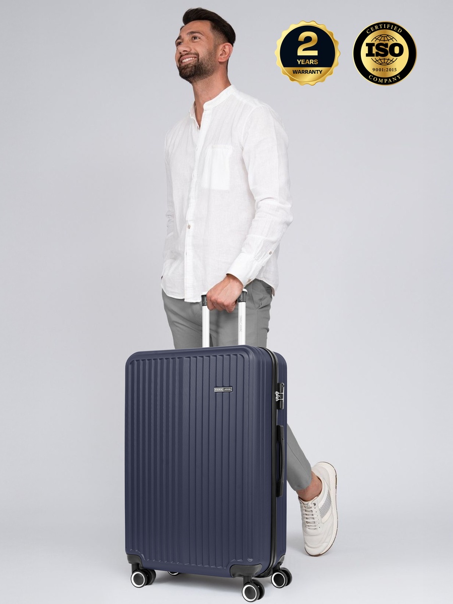 Ridge 28-Inch Large Luggage with Combination Lock and 8-Spinner Wheels, Navy Blue