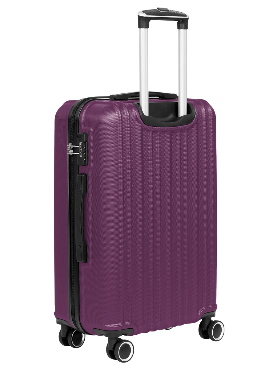 Orbit 20-Inch Cabin Luggage with Combination Lock and 8-Spinner Wheels, Purple
