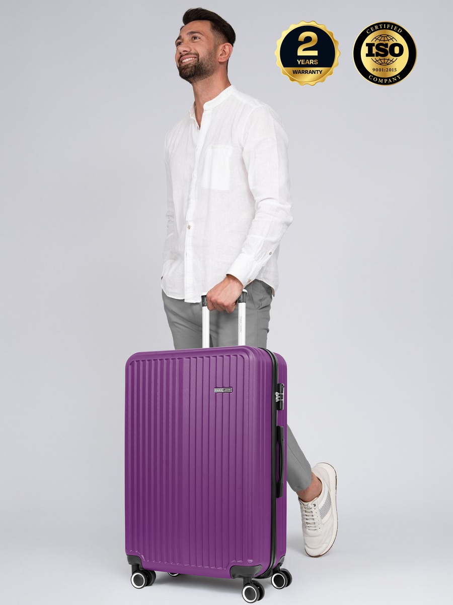 Ridge 28-Inch Large Luggage with Combination Lock and 8-Spinner Wheels, Purple